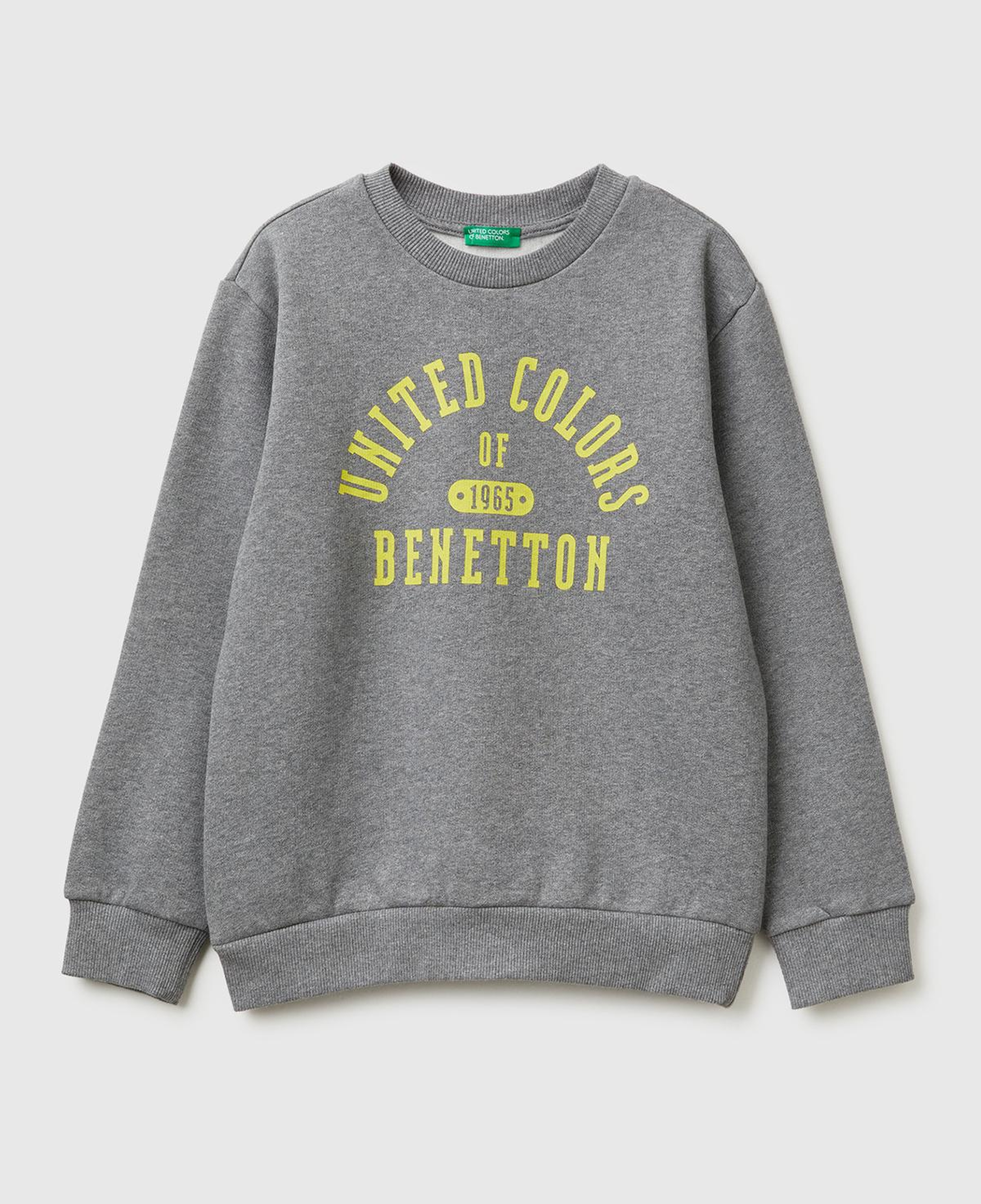 Erkek Çocuk Antrasit Melanj Önü Logo Baskılı Nervürlü Şardonlu Sweatshirt