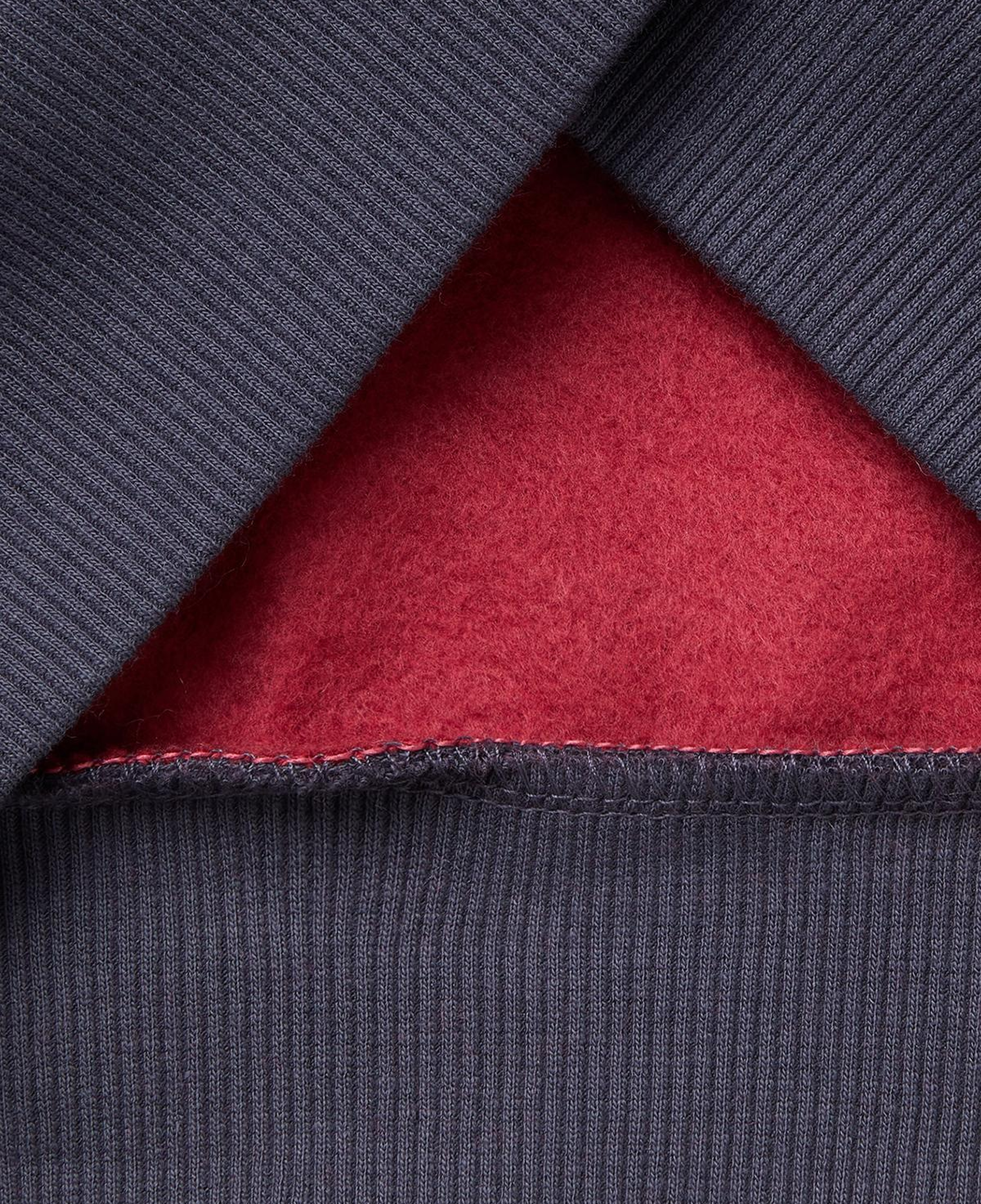 Erkek Çocuk Bordo-Gri Önü Logo Baskılı Cepli Nervürlü Kapüşonlu Sweatshirt