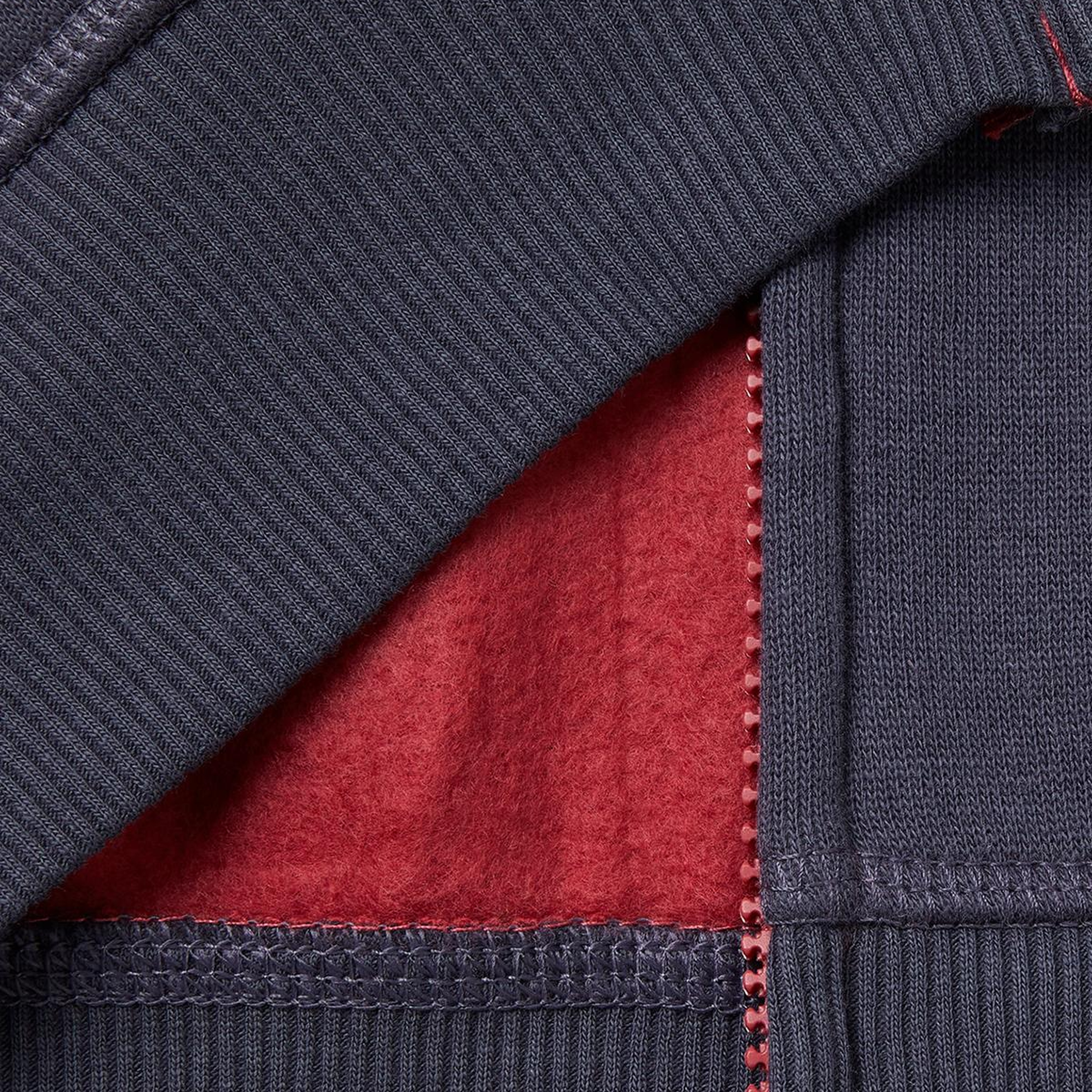 Erkek Çocuk Bordo-Gri Önü Logo Baskılı Cepli Fermuarlı Şardonlu Sweatshirt