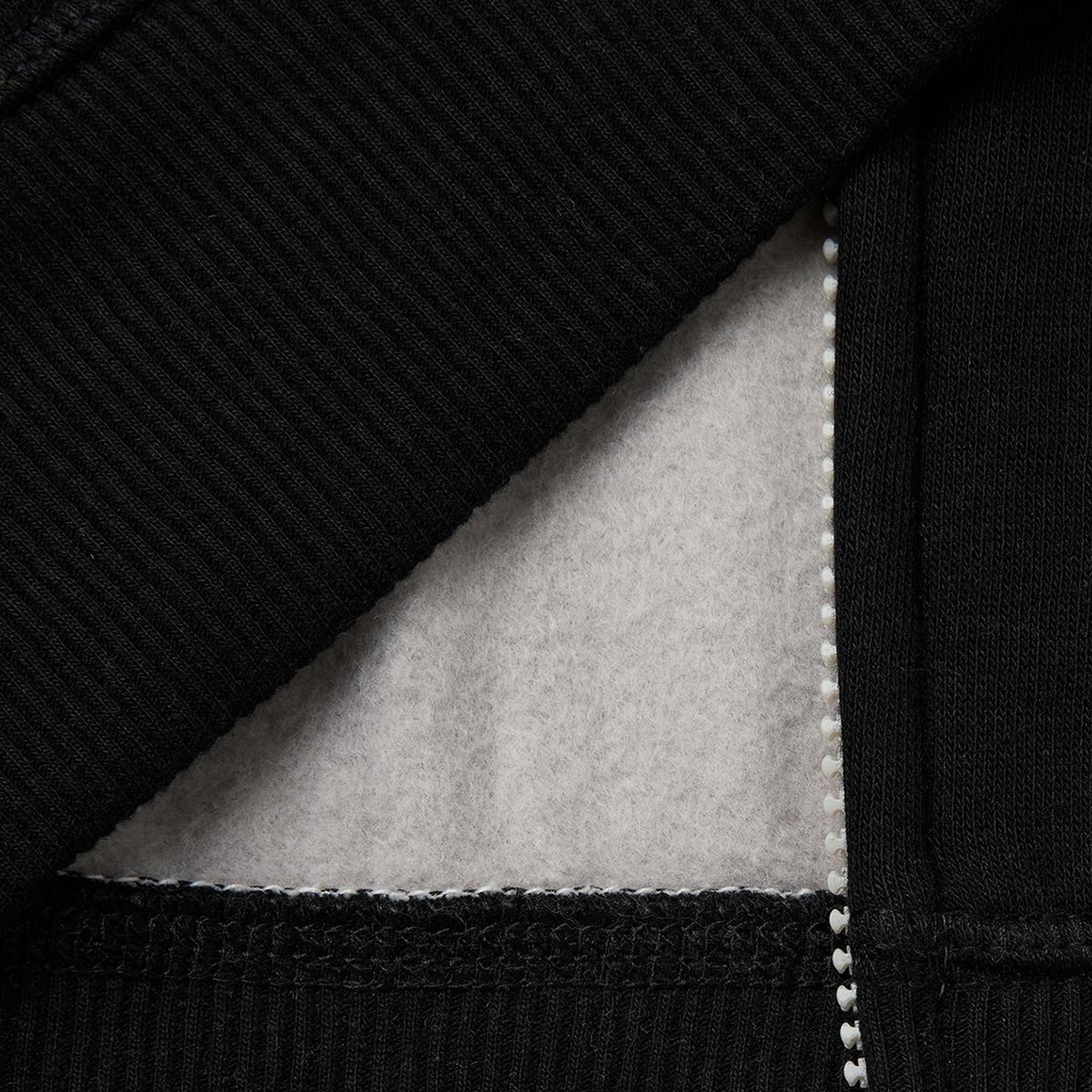 Erkek Çocuk Gri-Krem Önü Logo Baskılı Cepli Fermuarlı Şardonlu Sweatshirt