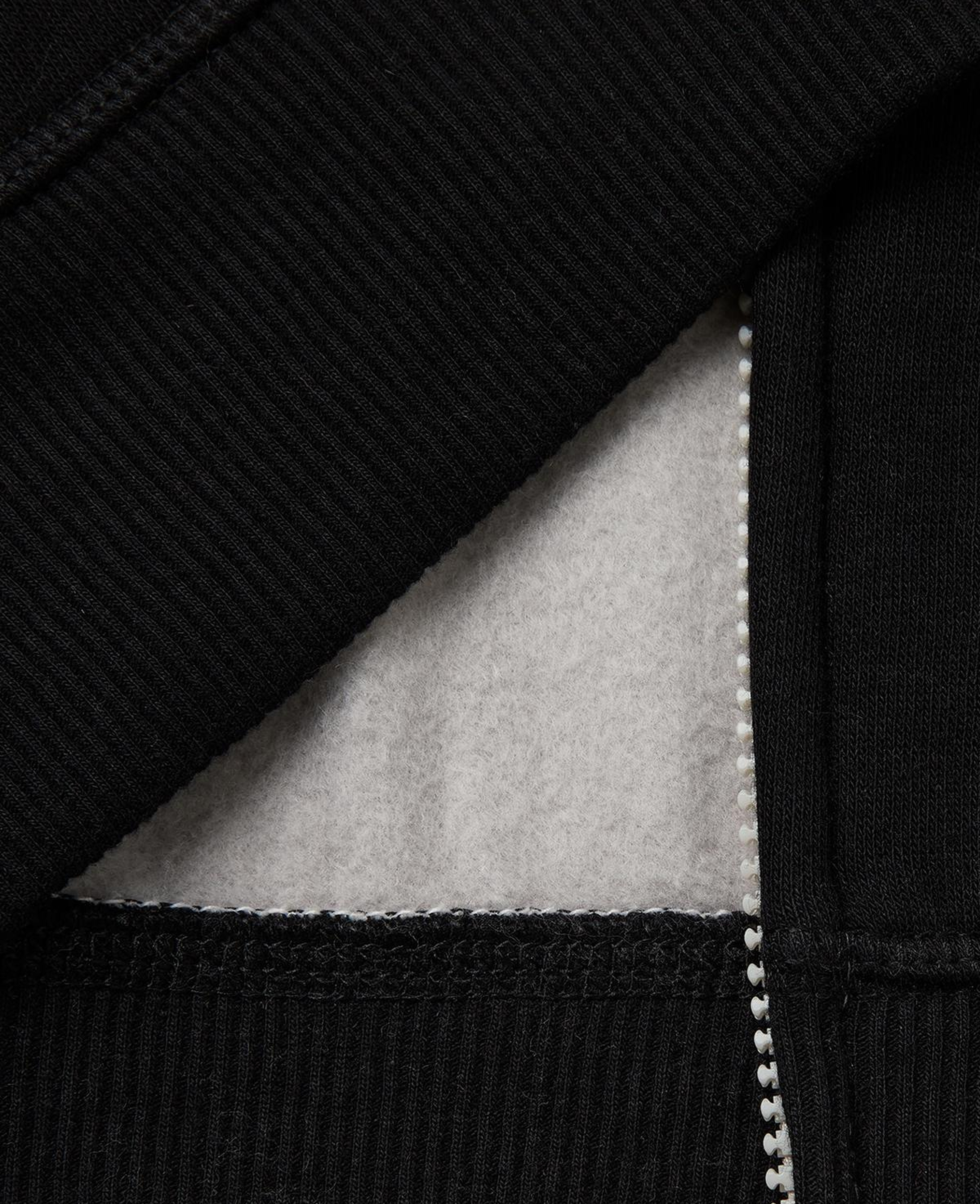Erkek Çocuk Gri-Krem Önü Logo Baskılı Cepli Fermuarlı Şardonlu Sweatshirt