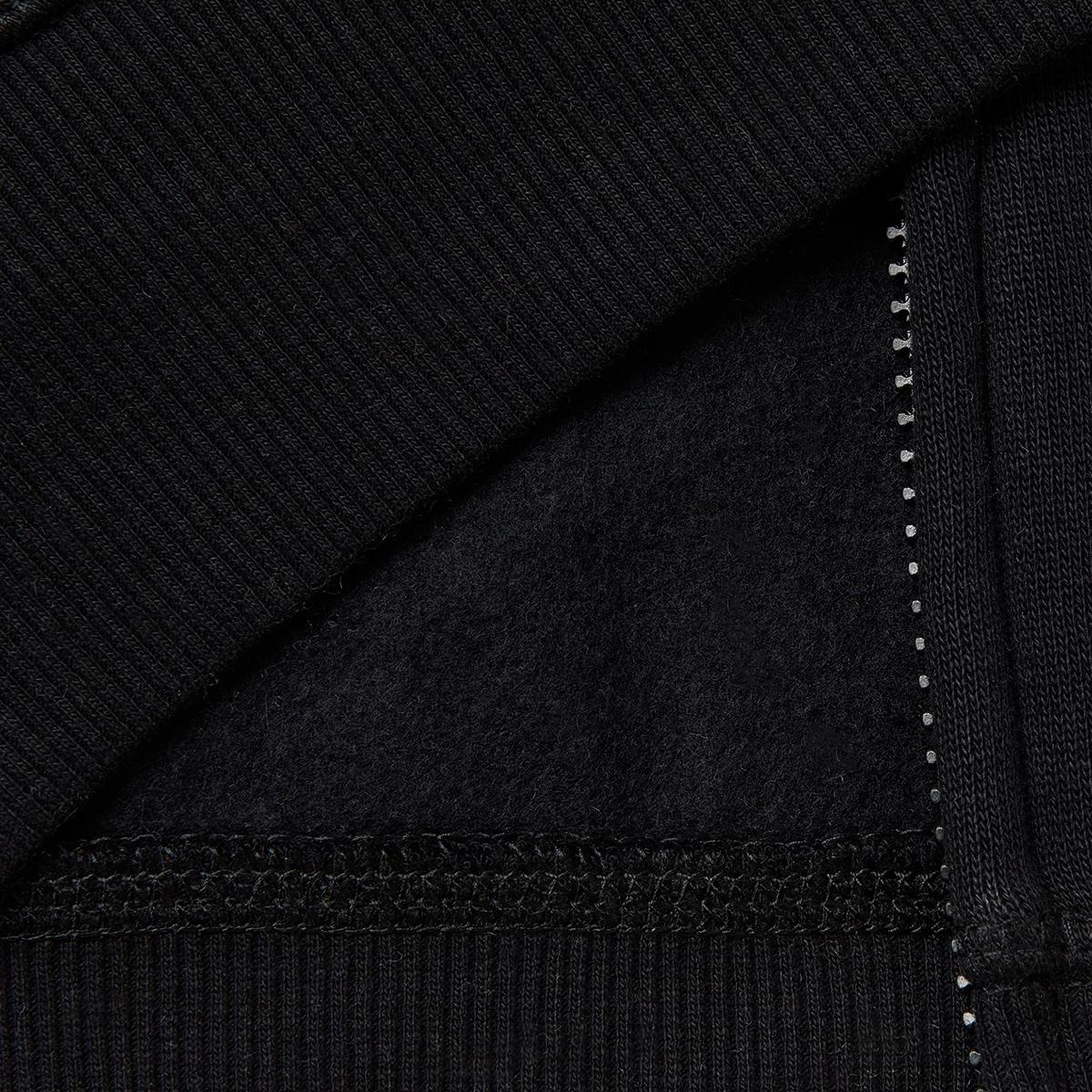 Erkek Çocuk Siyah Önü Logo Baskılı Cepli Fermuarlı Şardonlu Sweatshirt