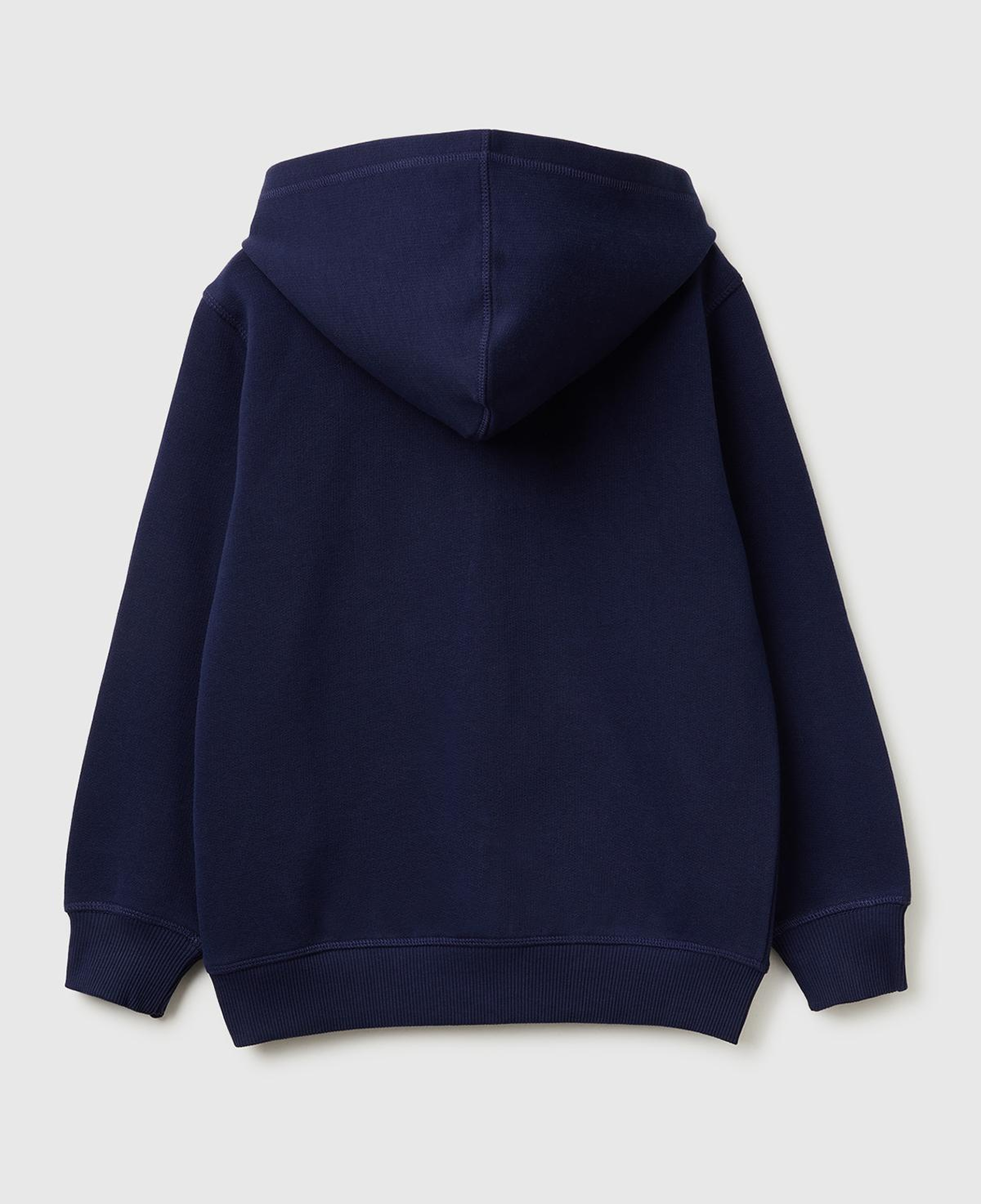 Erkek Çocuk Lacivert Önü Logo Baskılı Cepli Fermuarlı Şardonlu Sweatshirt