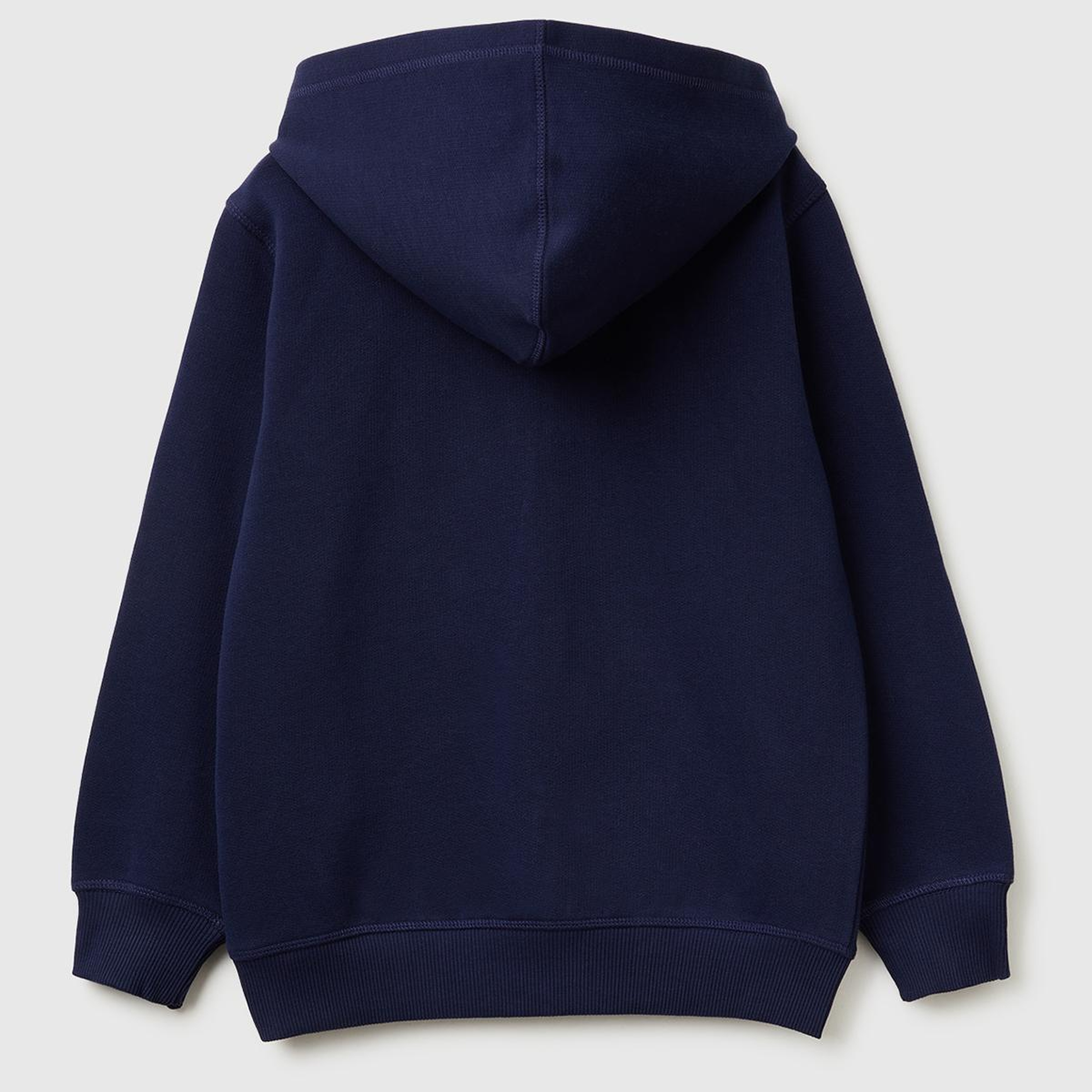 Erkek Çocuk Lacivert Önü Logo Baskılı Cepli Fermuarlı Şardonlu Sweatshirt