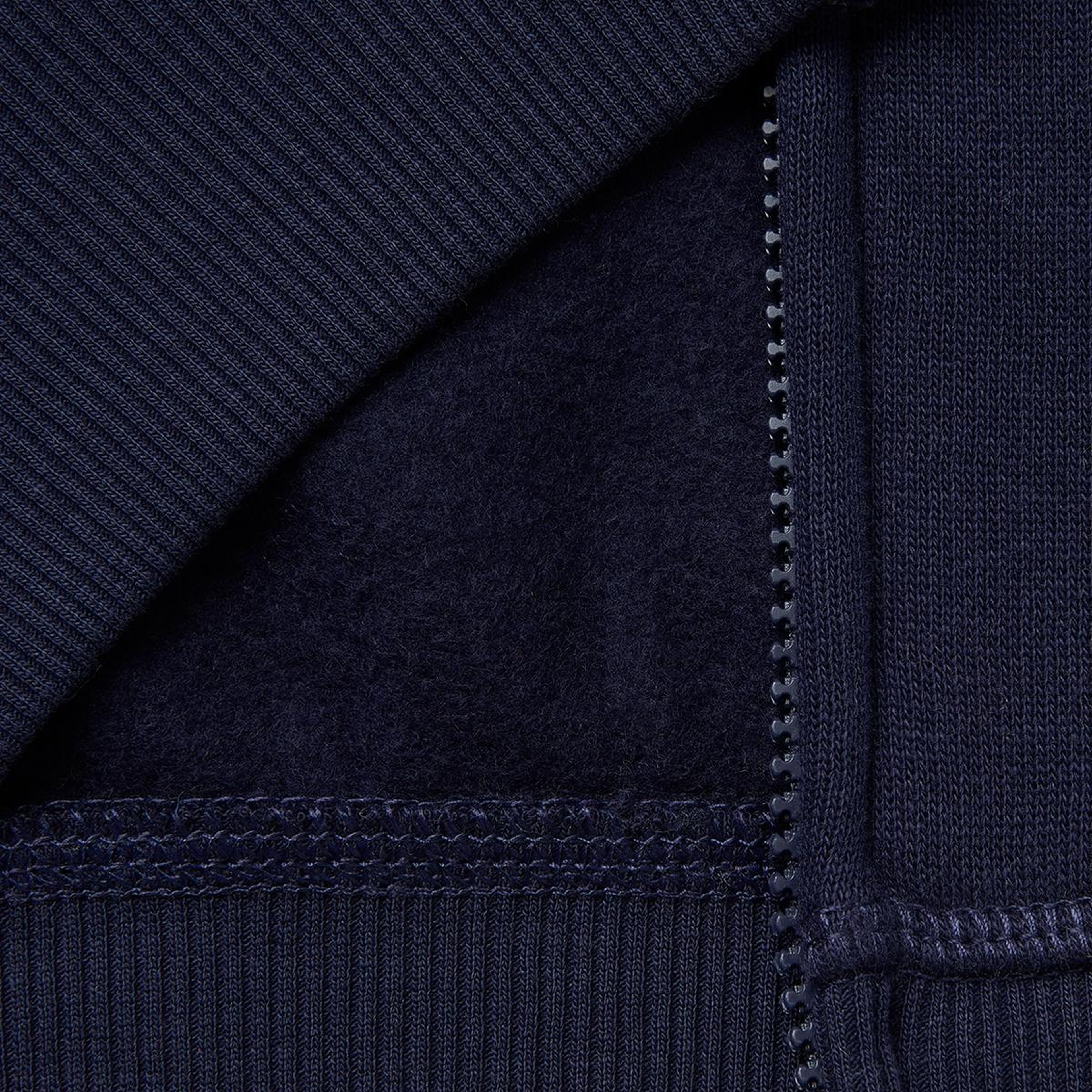 Erkek Çocuk Lacivert Önü Logo Baskılı Cepli Fermuarlı Şardonlu Sweatshirt