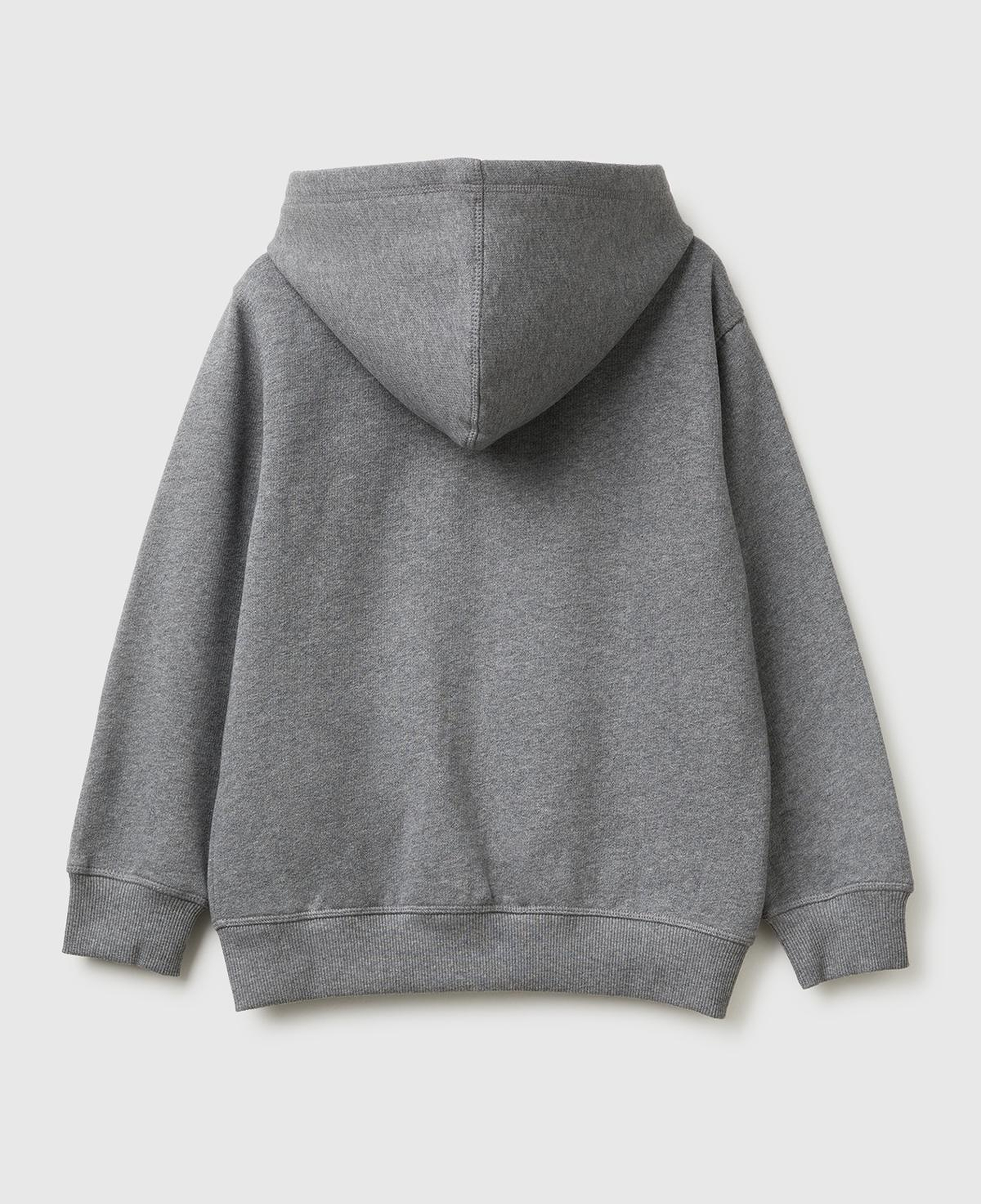 Erkek Çocuk Antrasit Melanj Önü Logo Baskılı Cepli Fermuarlı Şardonlu Sweatshirt