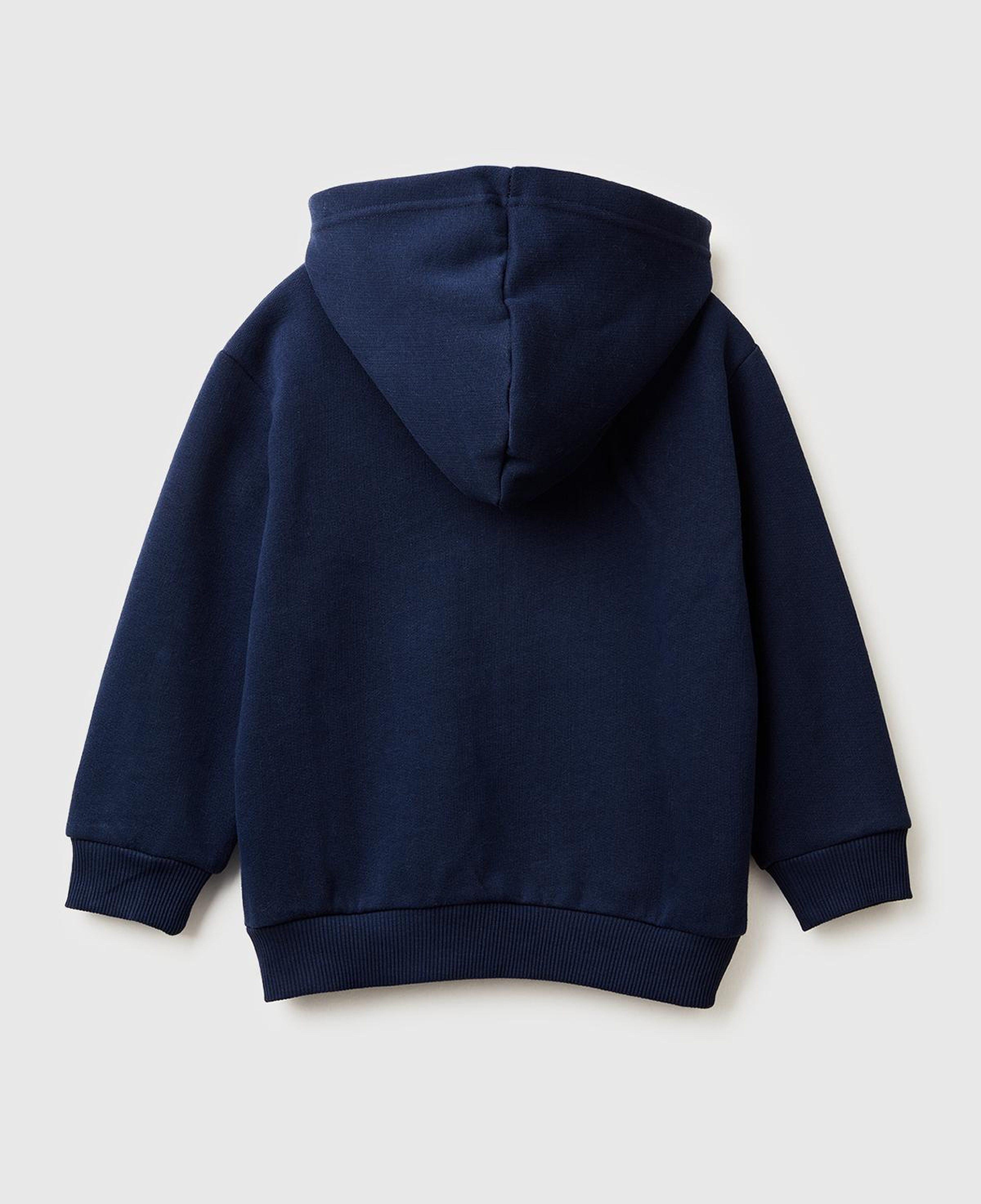 Erkek Çocuk Lacivert Önü Logo Baskılı Fermuarlı Regular Fit Kapüşonlu Sweatshirt