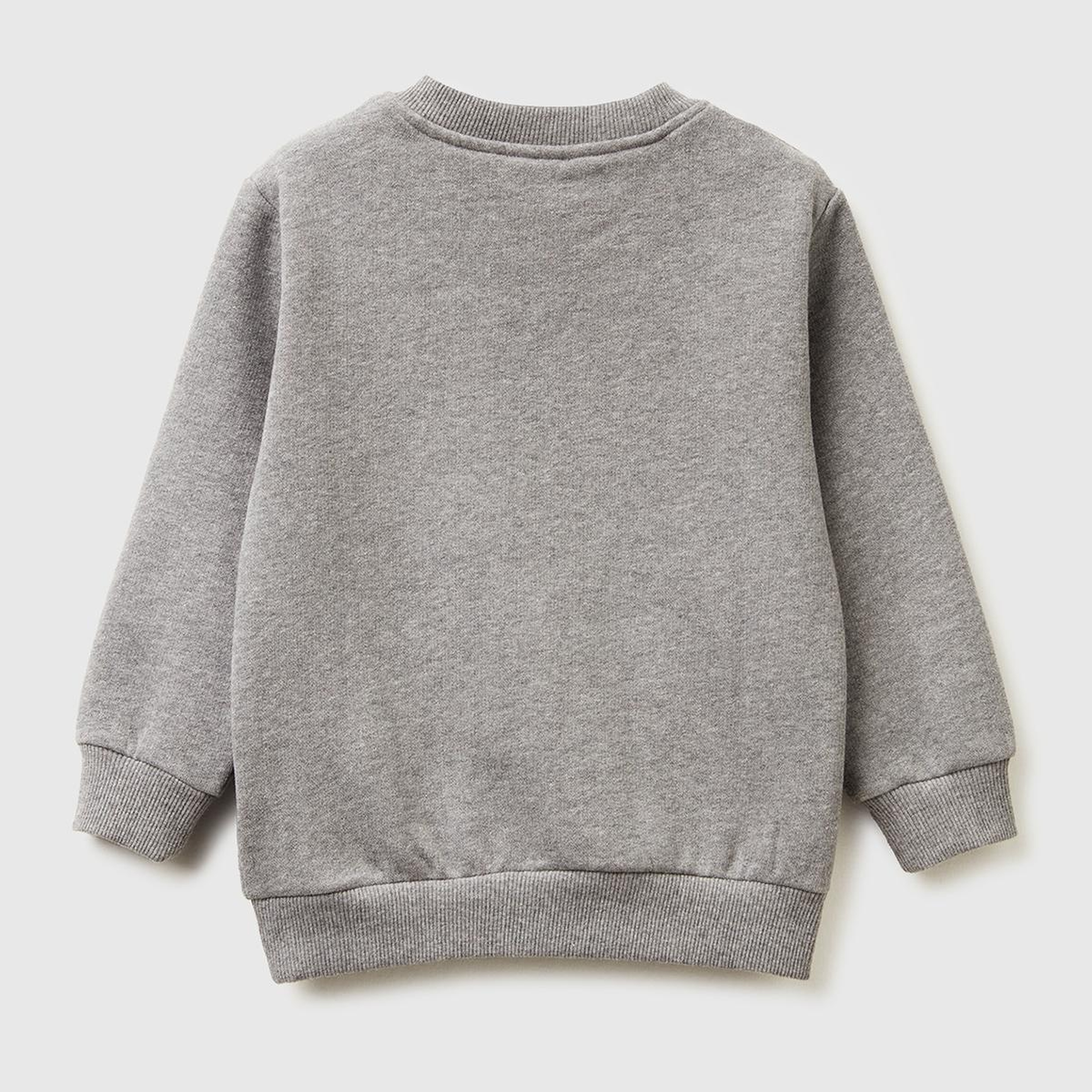 Erkek Çocuk Antrasit Melanj Önü Logo Baskılı Cepli Bisiklet Yaka Regular Fit Sweatshirt
