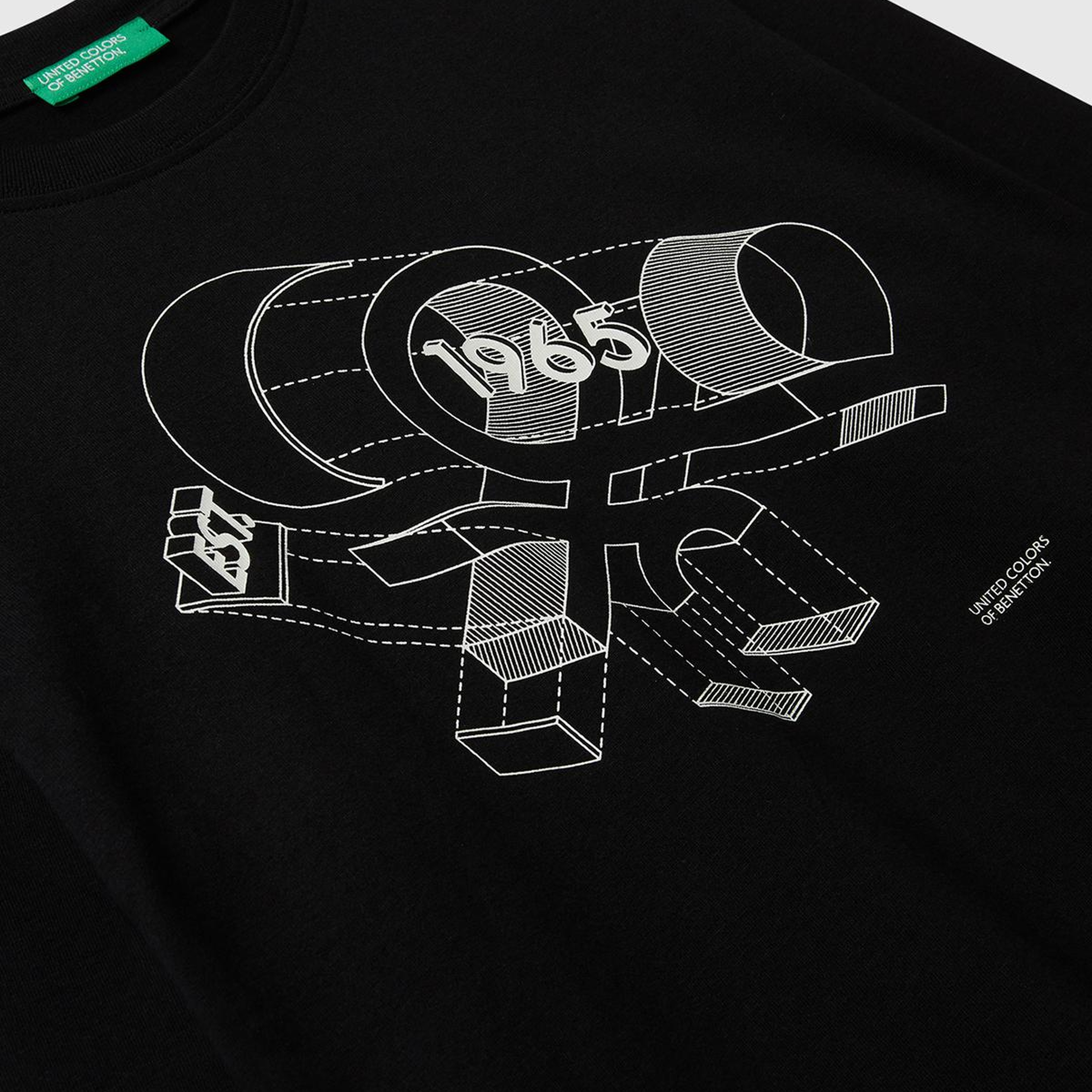 Erkek Çocuk Siyah Önü Logo Baskılı Bisiklet Yaka Uzun Kollu T-shirt
