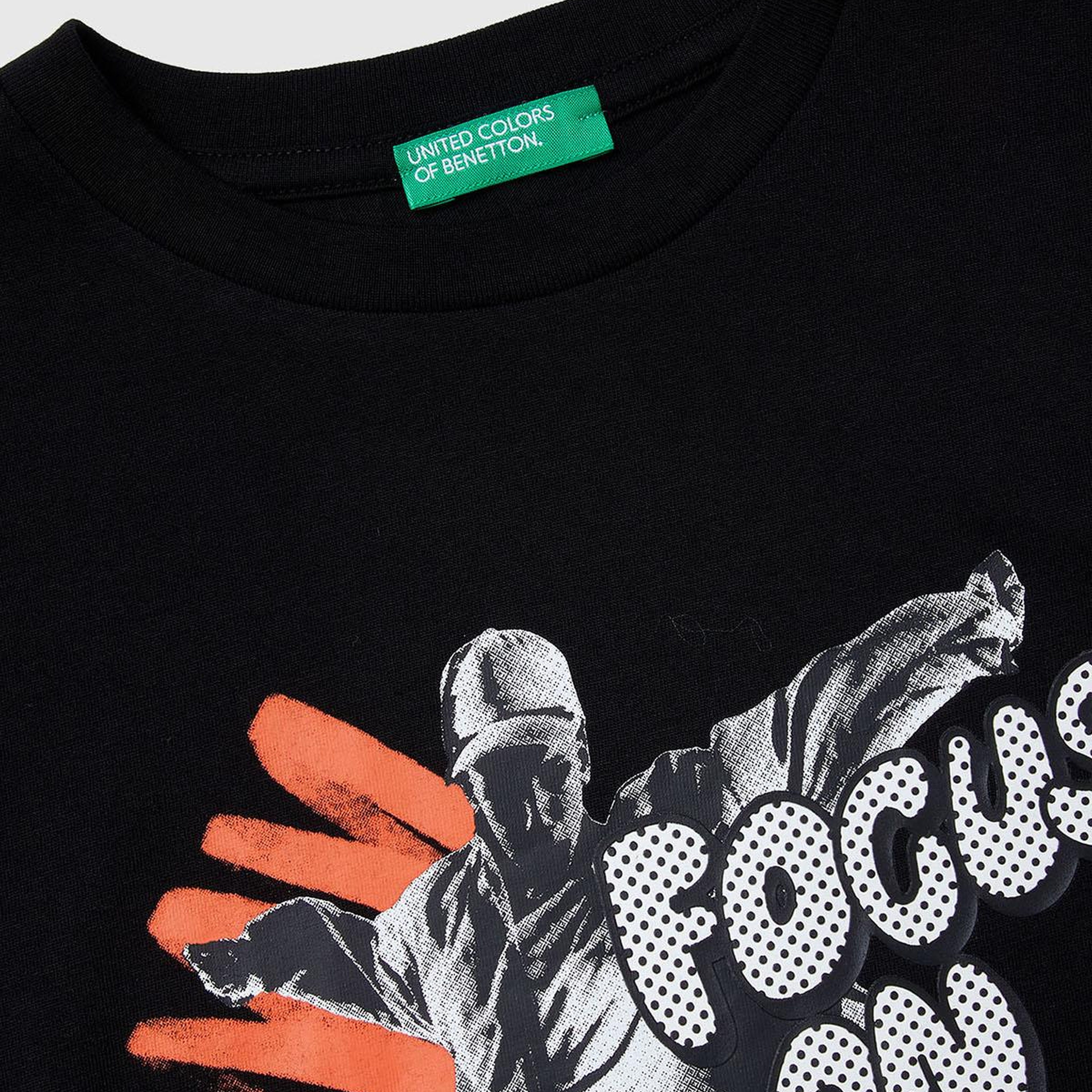 Erkek Çocuk Siyah Önü Baskılı Uzun Kollu T-shirt