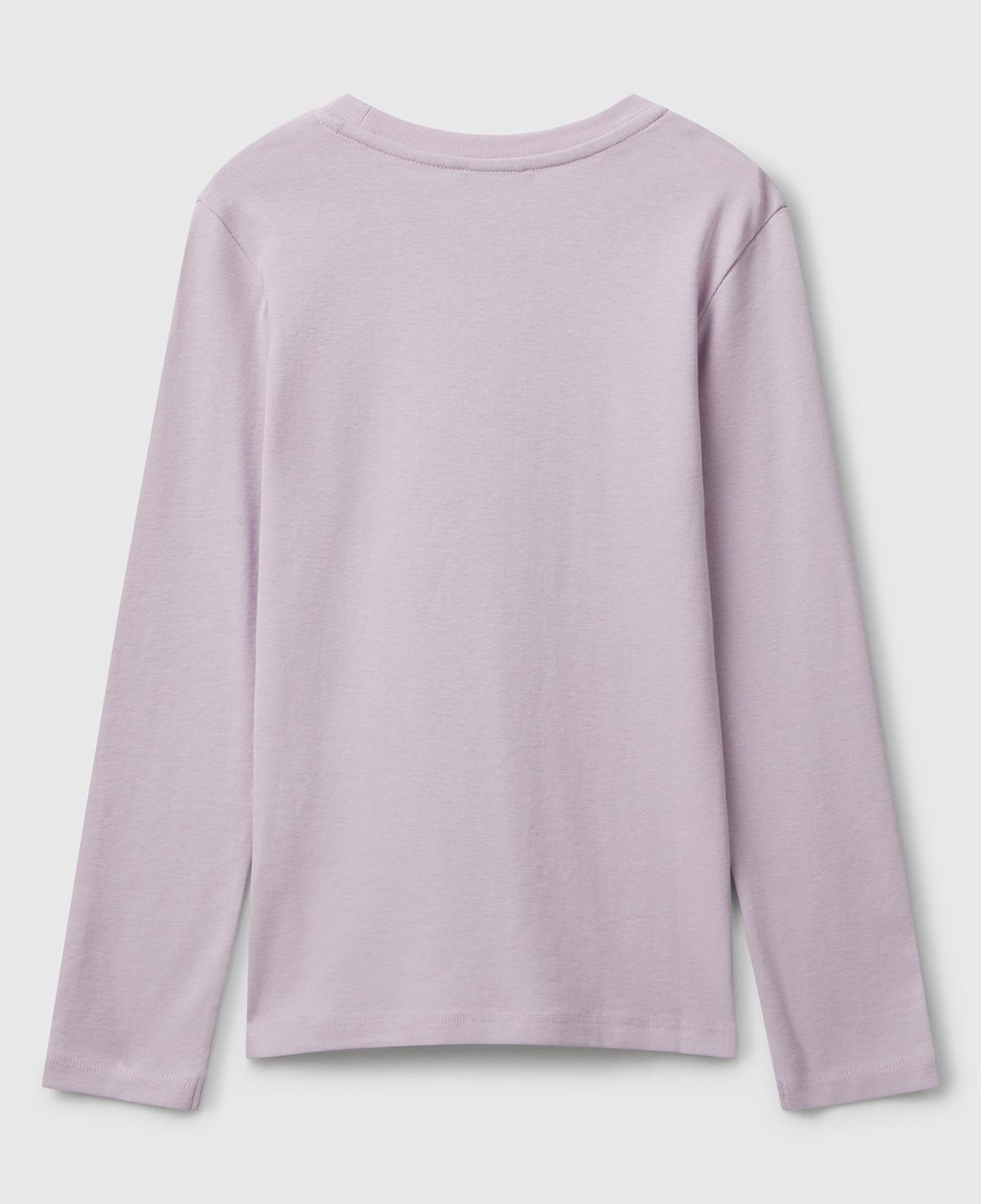 Kız Çocuk Lila Parıltılı Logo Baskılı Regular Fit Uzun Kollu T-shirt