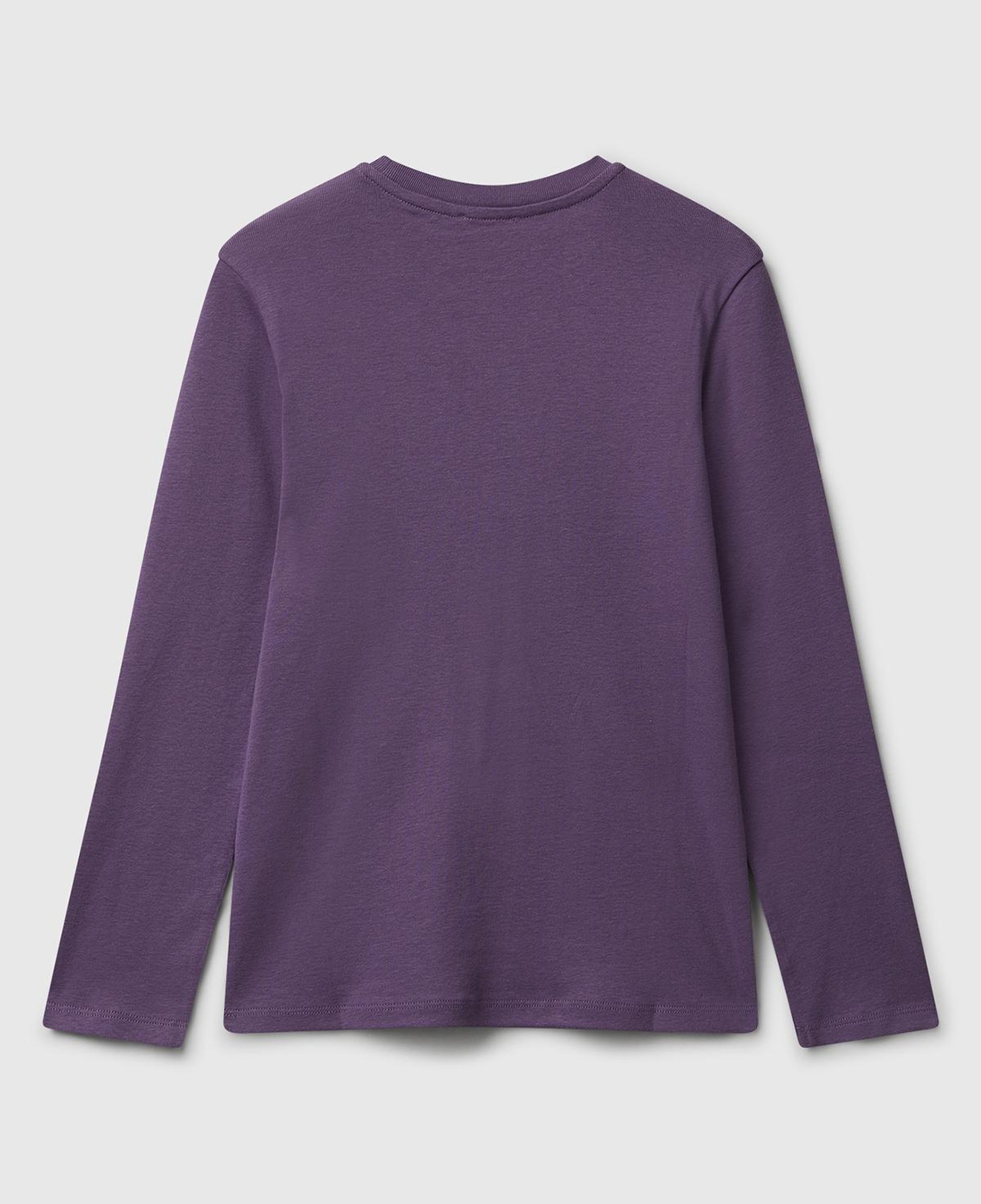 Kız Çocuk Mor Parıltılı Logo Baskılı Regular Fit Uzun Kollu T-shirt