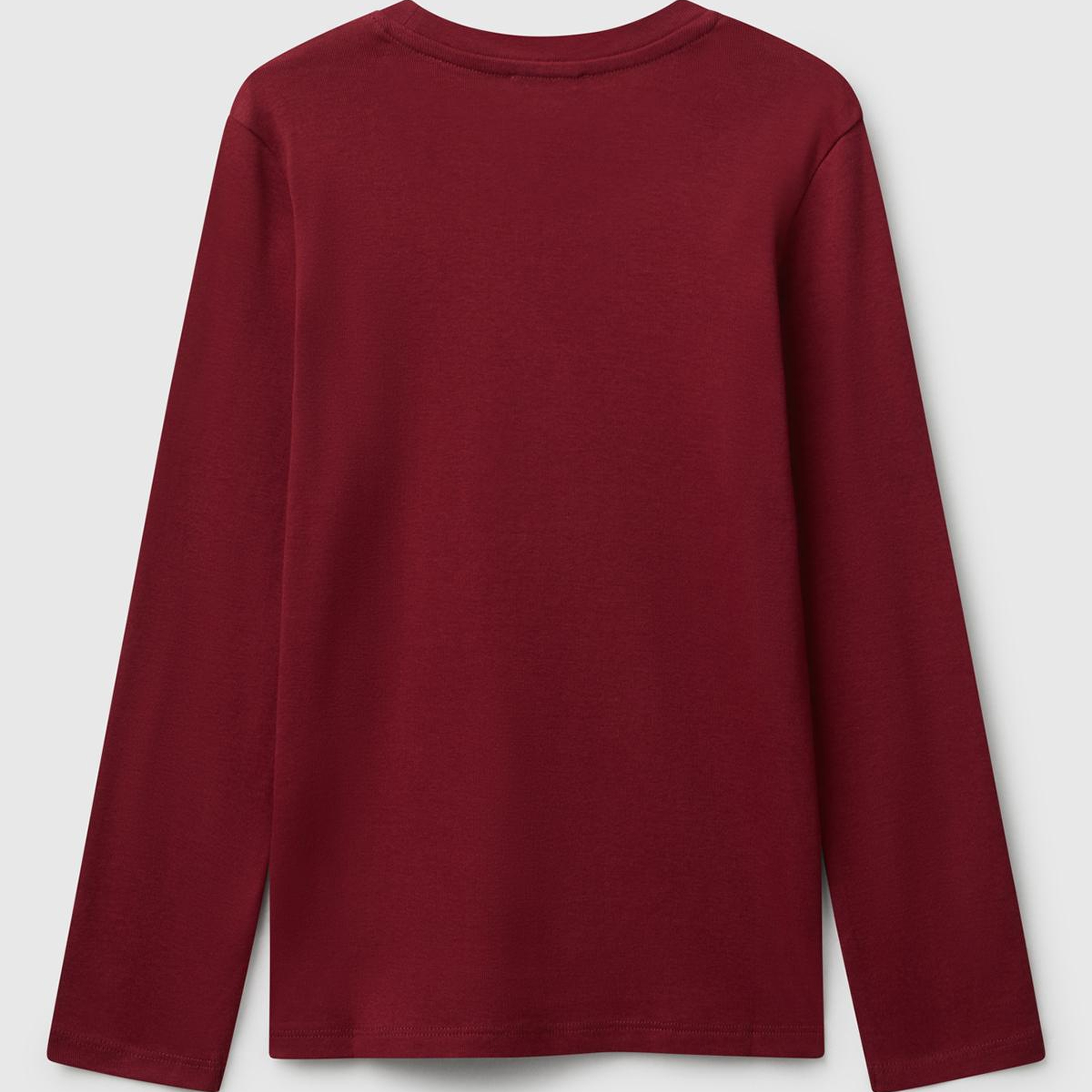 Kız Çocuk Bordo Parıltılı Logo Baskılı Regular Fit Uzun Kollu T-shirt