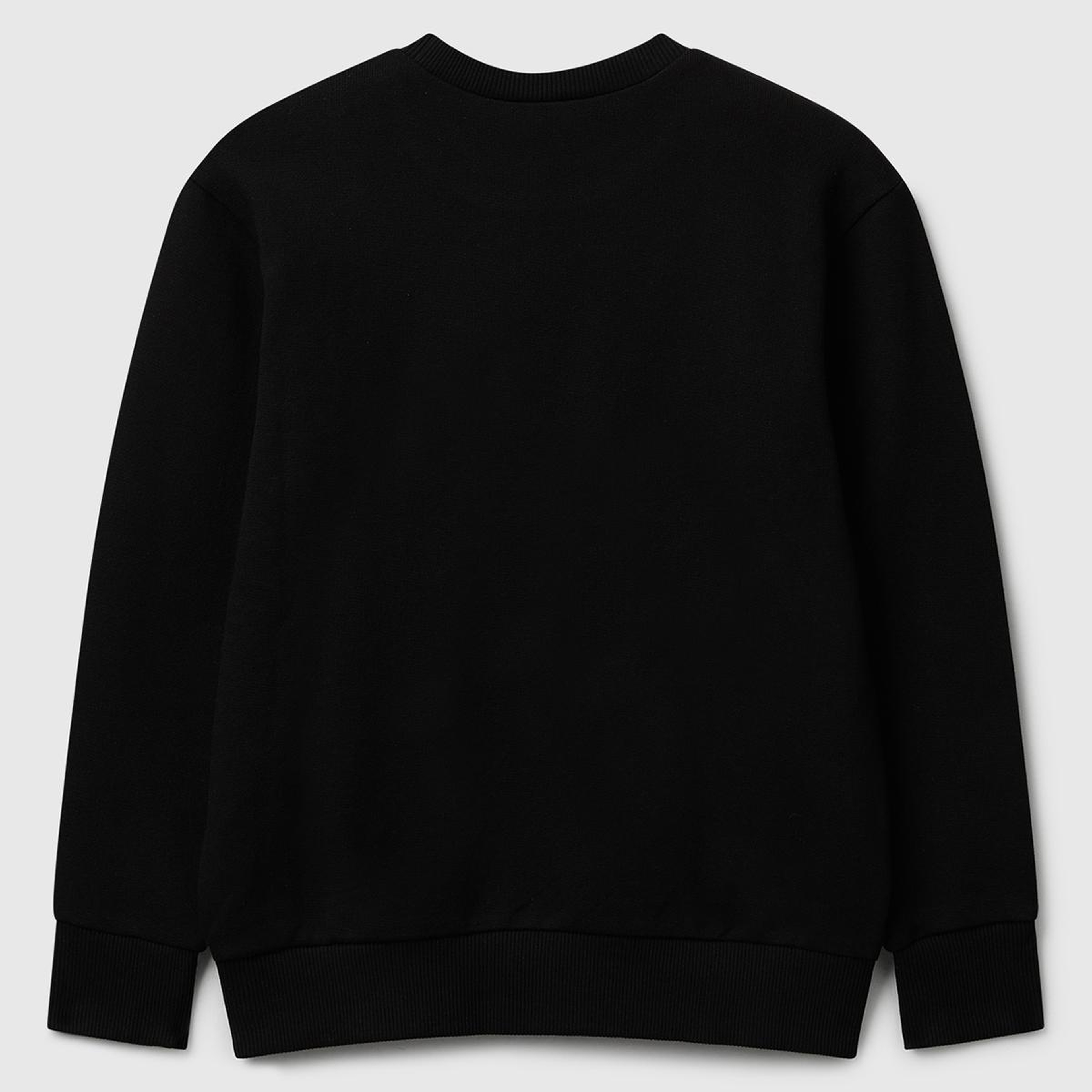 Erkek Çocuk Siyah Önü Logo Baskılı Bisiklet Yaka Regular Fit Sweatshirt