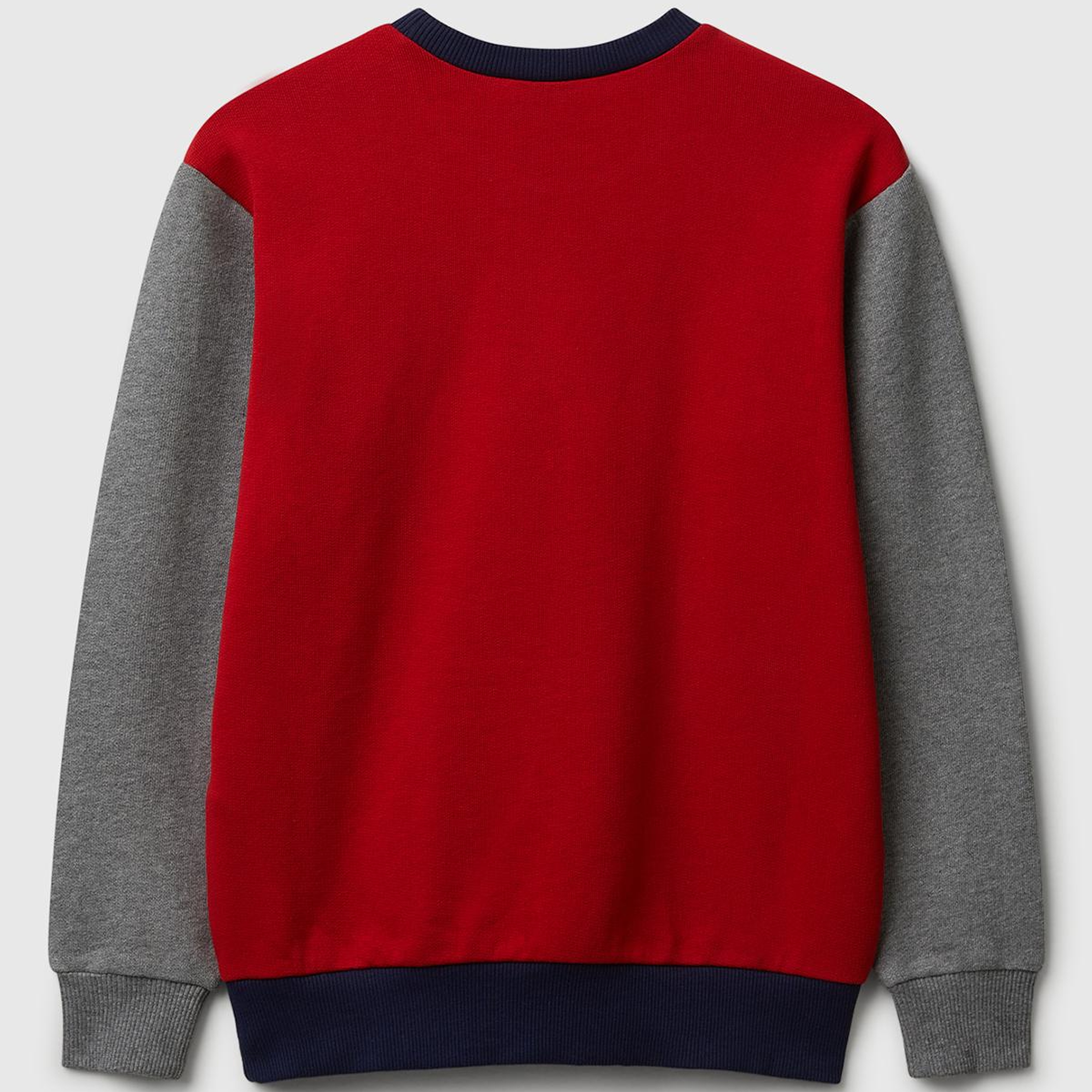 Erkek Çocuk Kırmızı-Gri Önü Logo Baskılı Bisiklet Yaka Regular Fit Sweatshirt