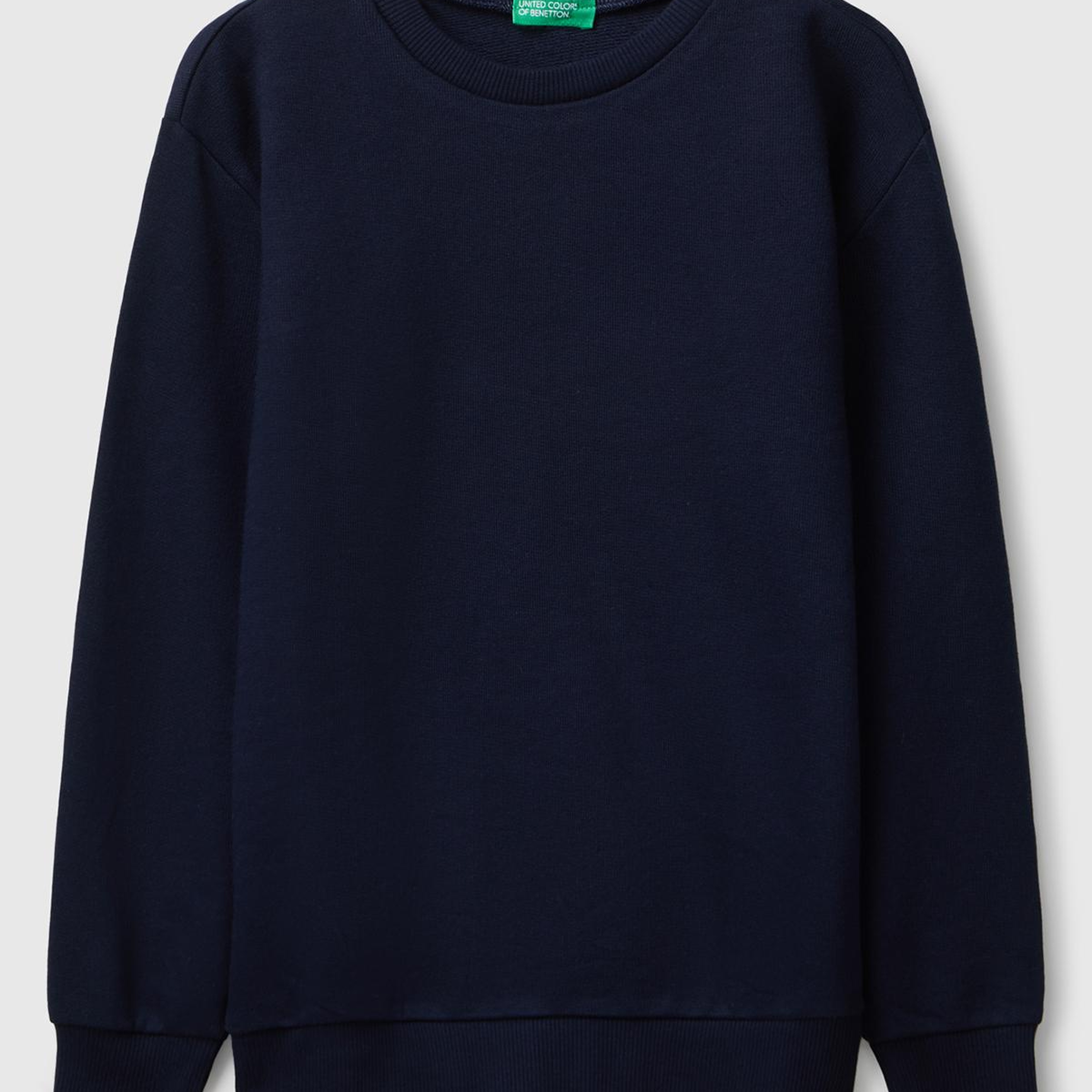 Erkek Çocuk Lacivert Baskı Detaylı Bisiklet Yaka Relaxed Fit Sweatshirt