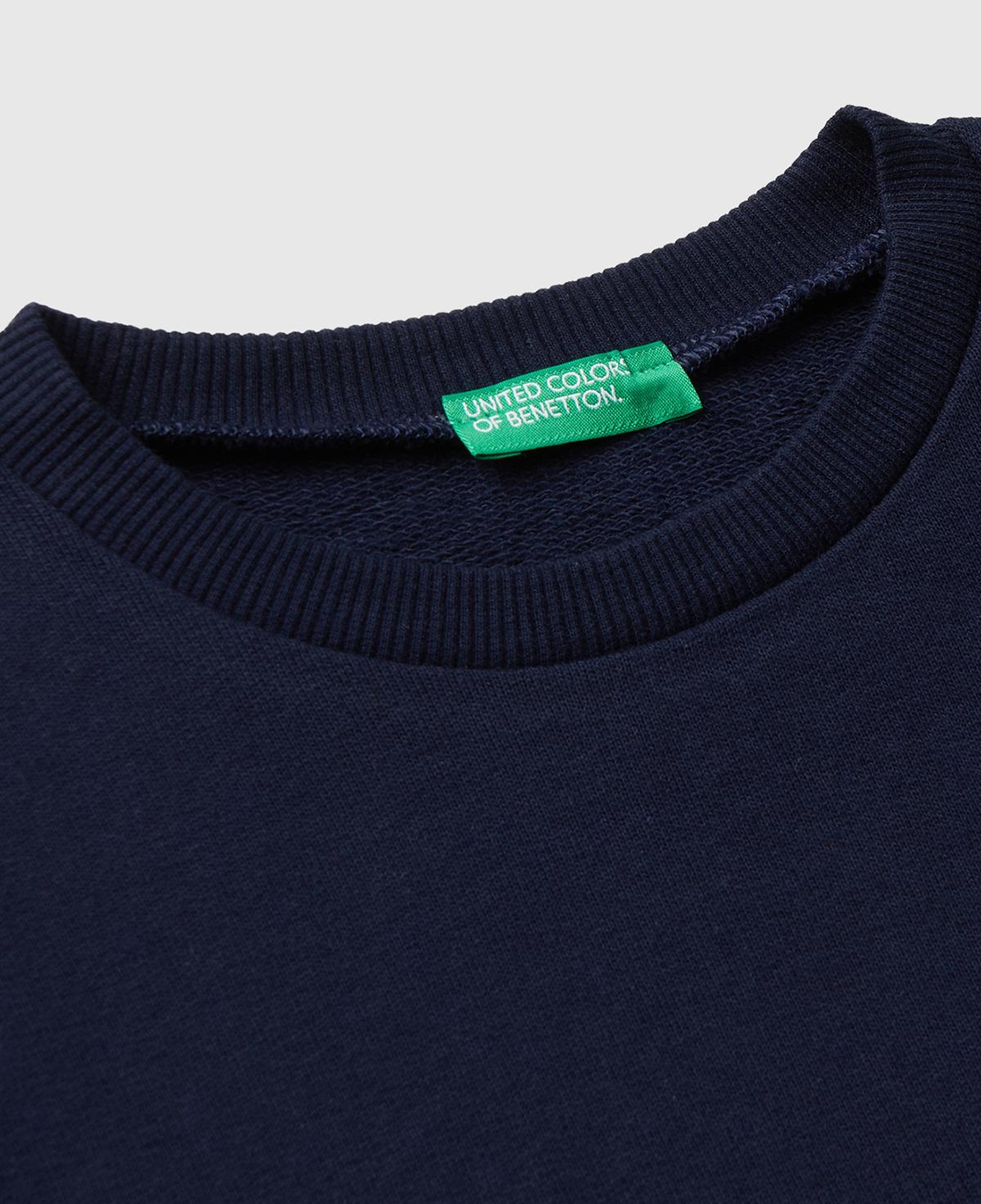 Erkek Çocuk Lacivert Baskı Detaylı Bisiklet Yaka Relaxed Fit Sweatshirt