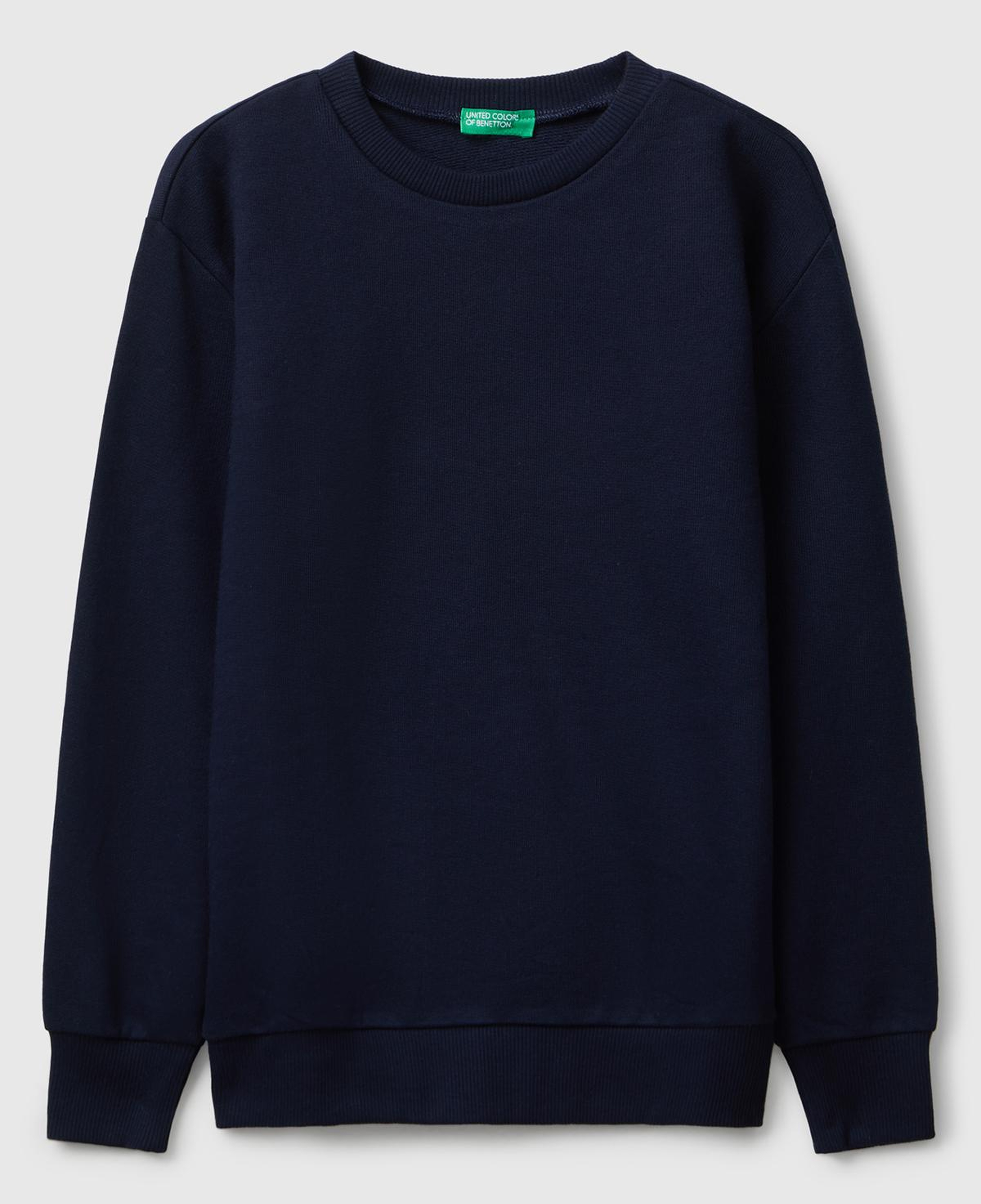Erkek Çocuk Lacivert Baskı Detaylı Bisiklet Yaka Relaxed Fit Sweatshirt