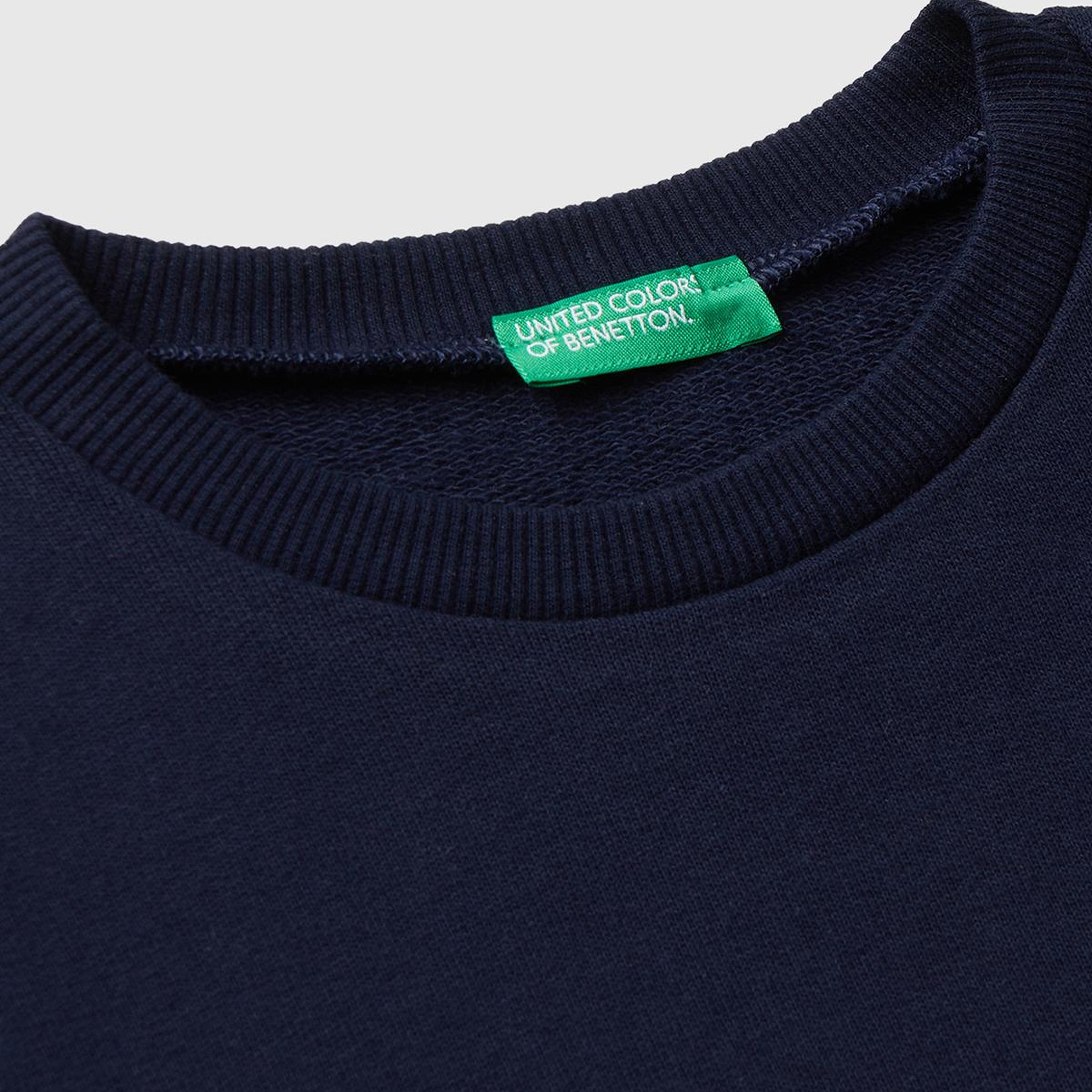 Erkek Çocuk Lacivert Baskı Detaylı Bisiklet Yaka Relaxed Fit Sweatshirt
