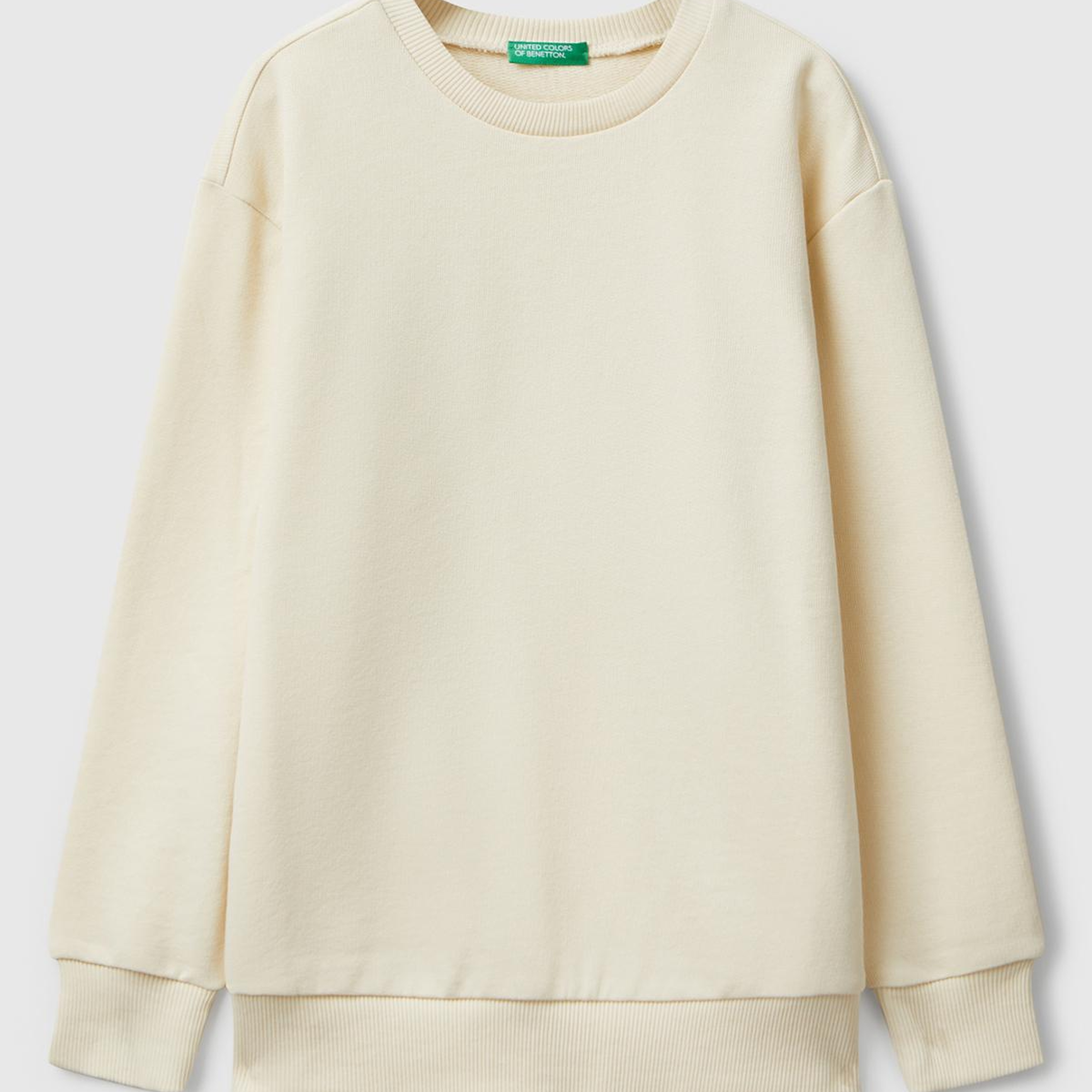 Erkek Çocuk Krem Baskı Detaylı Bisiklet Yaka Relaxed Fit Sweatshirt