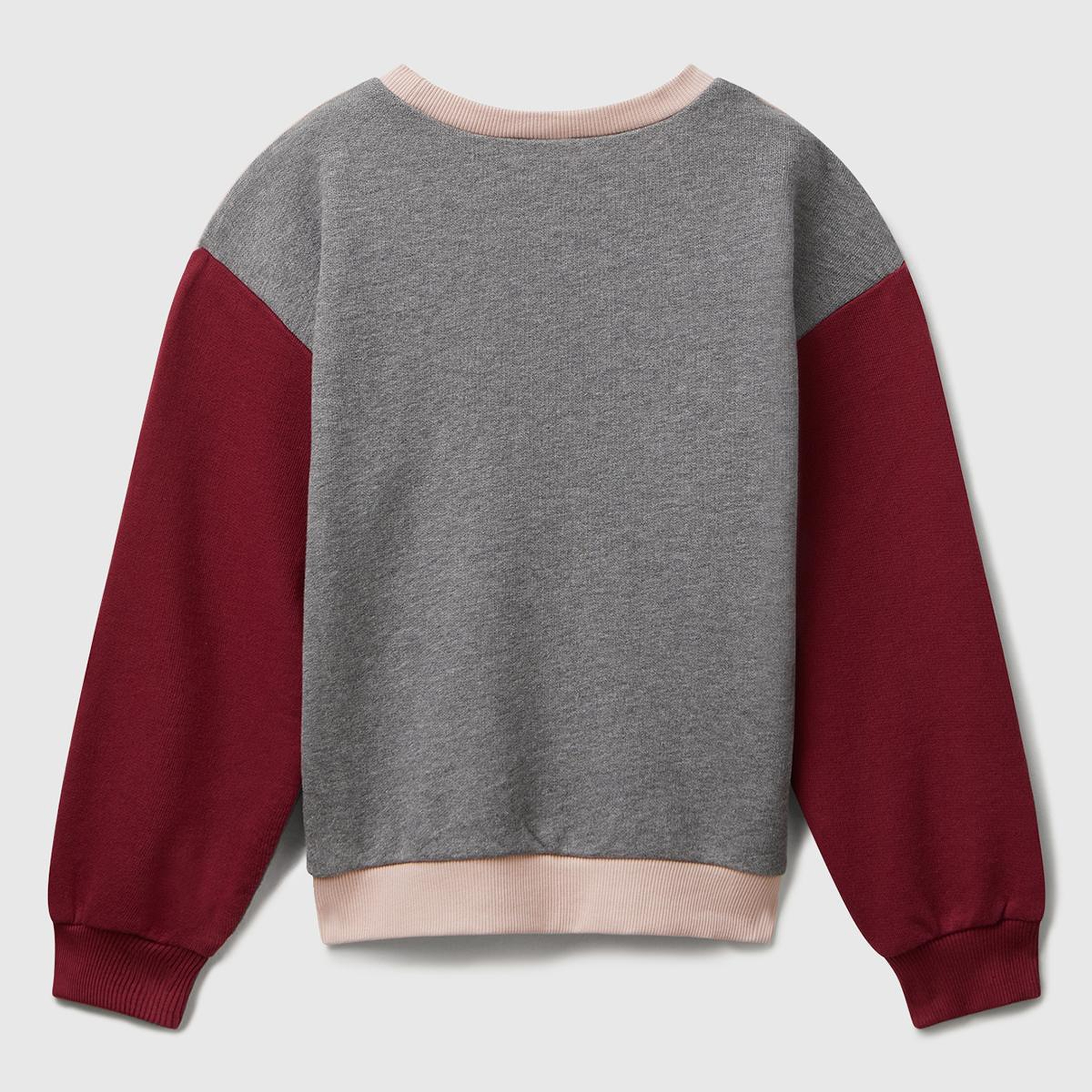 Kız Çocuk Siyah-Gri Mix Parıltılı Logo Baskılı Ribanalı Bisiklet Yaka Sweatshirt