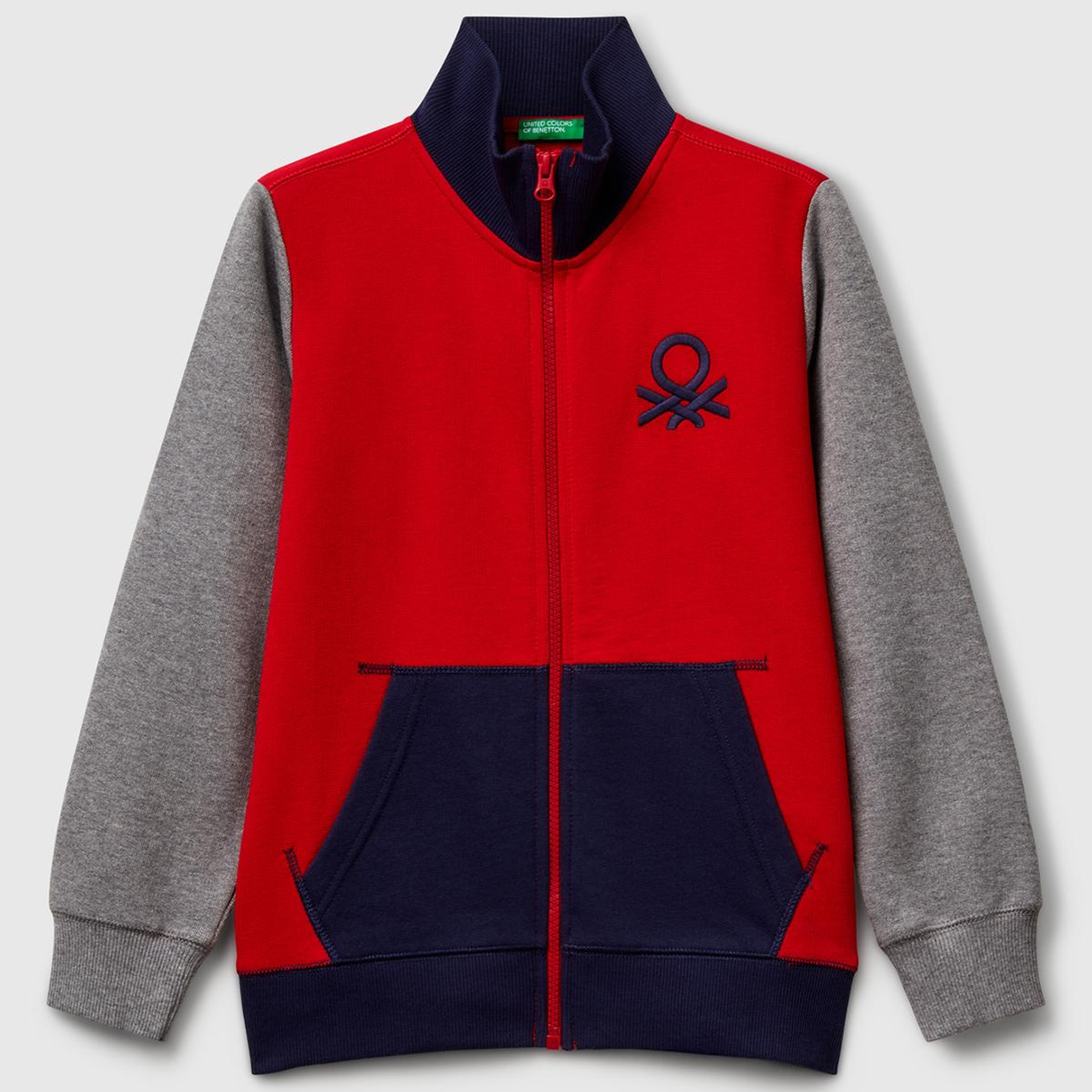 Erkek Çocuk Kırmızı-Gri Logolu Sweatshirt