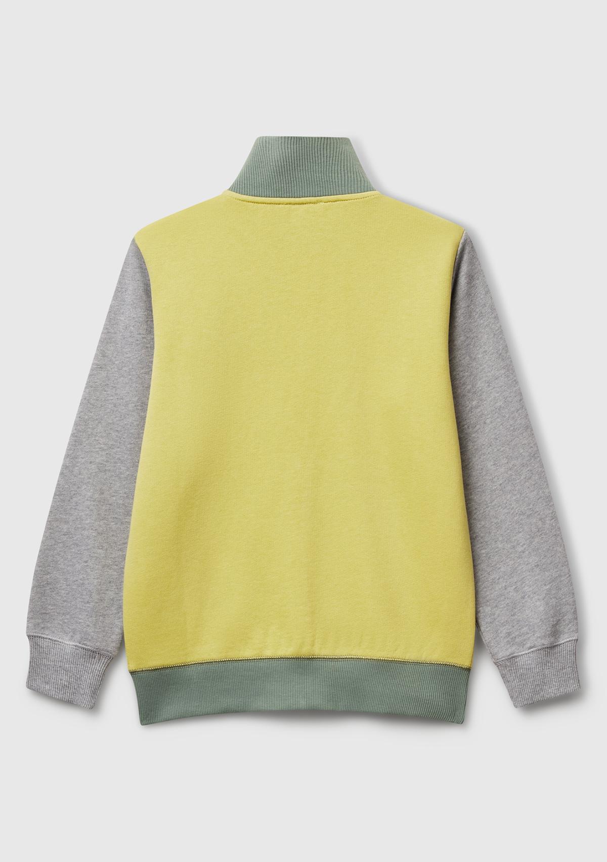 Erkek Çocuk Sarı-Gri Logolu Sweatshirt