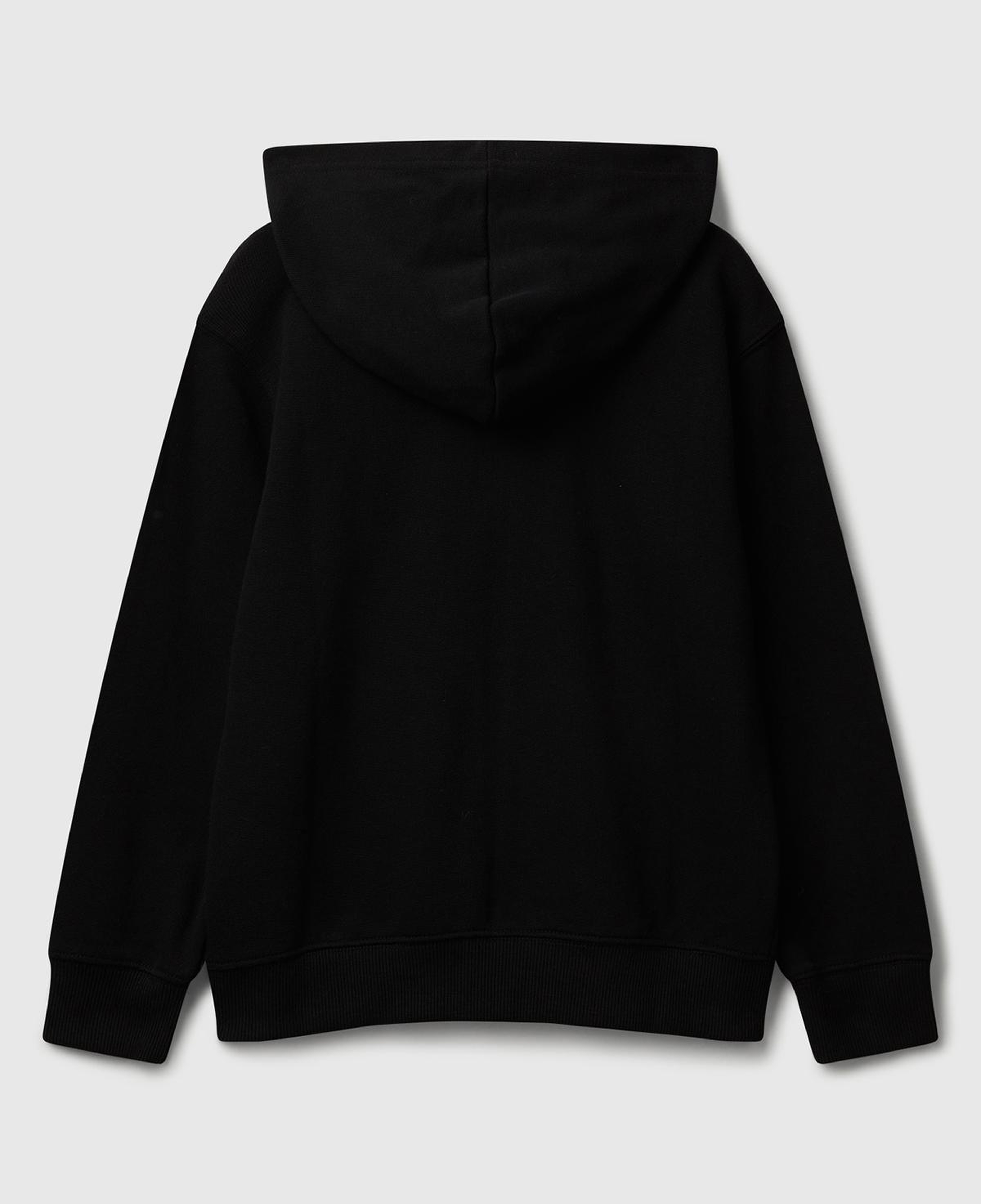 Erkek Çocuk Siyah Önü Logo Detaylı Fermuarlı Kapüşonlu Sweatshirt
