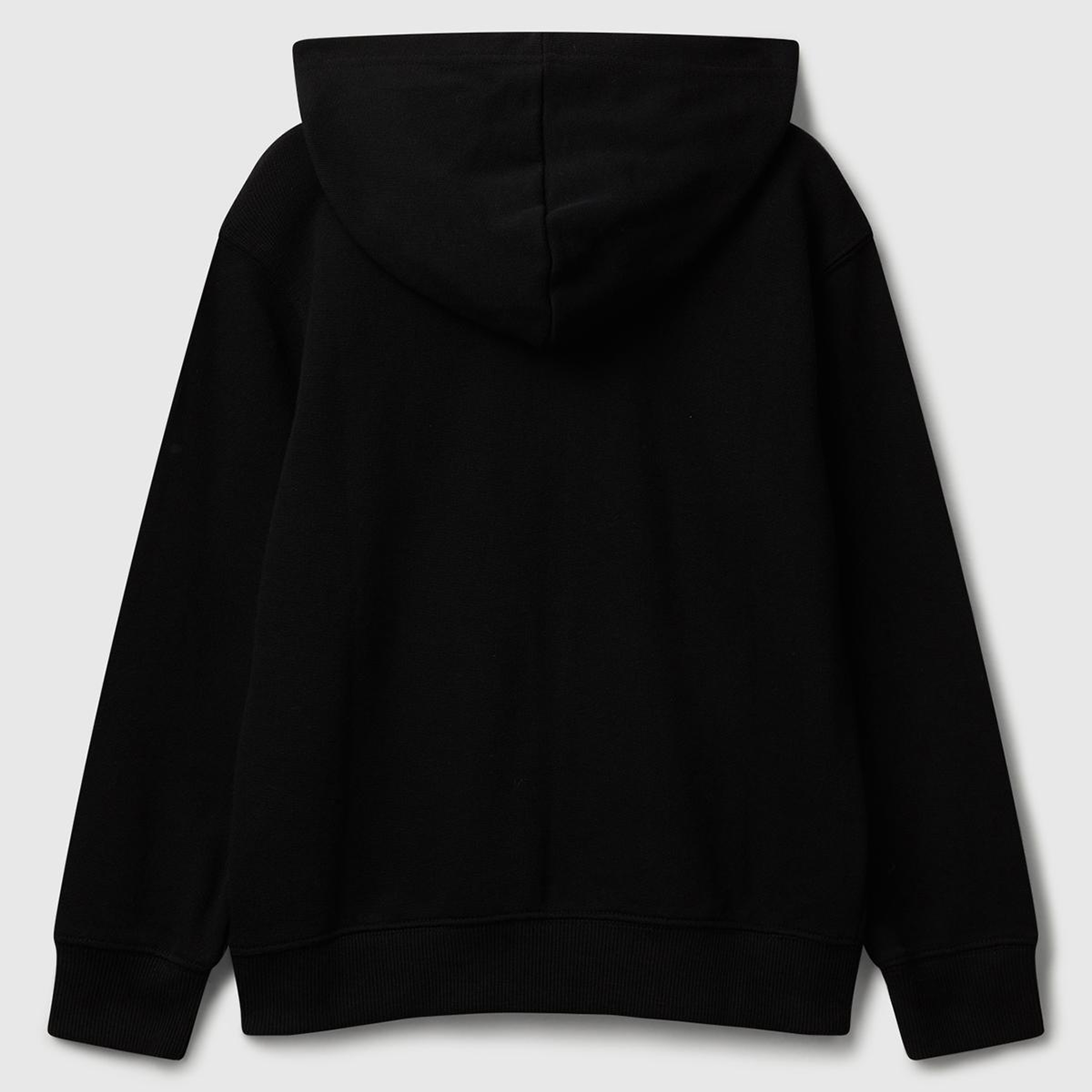 Erkek Çocuk Siyah Önü Logo Detaylı Fermuarlı Kapüşonlu Sweatshirt