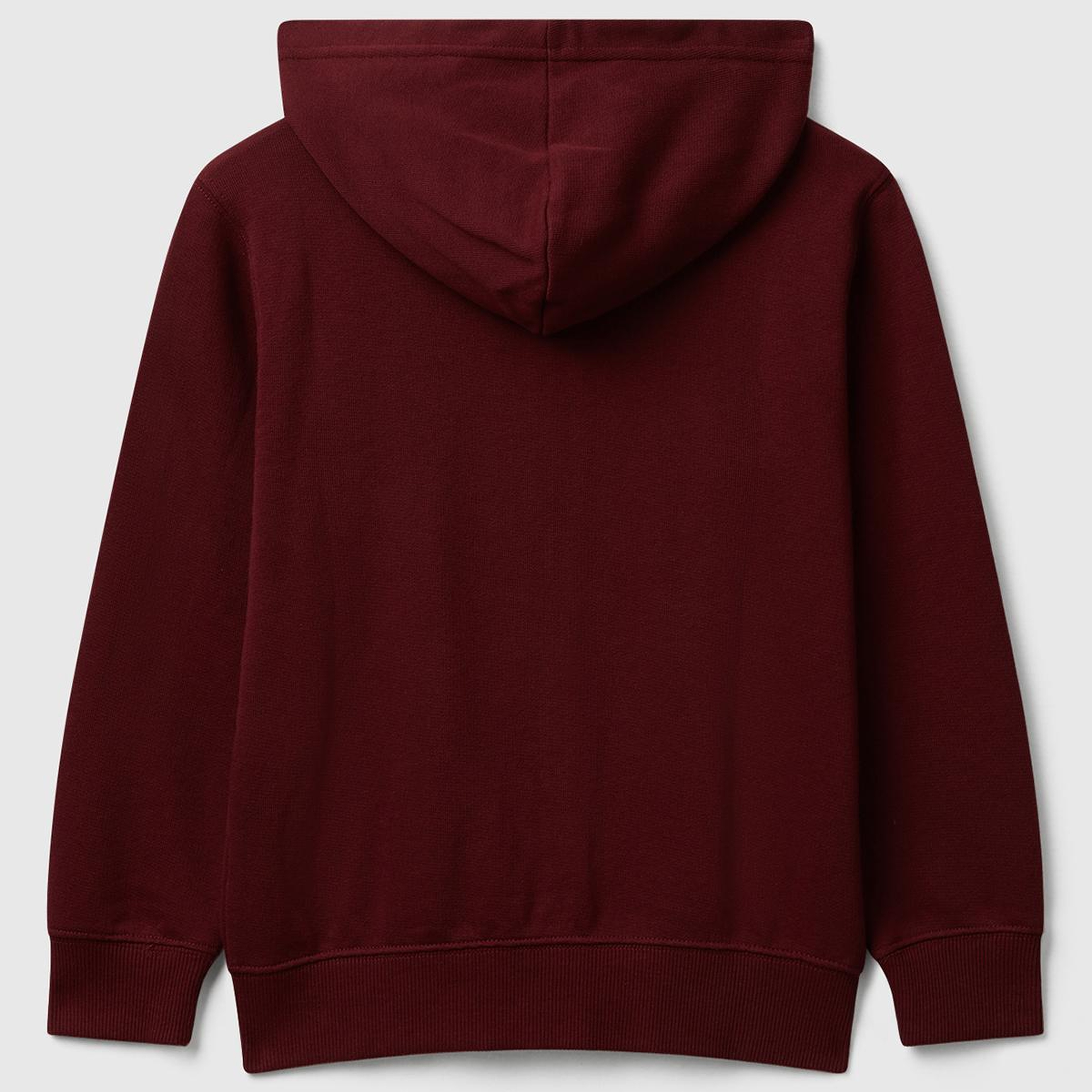 Erkek Çocuk Bordo Önü Logo Detaylı Fermuarlı Kapüşonlu Sweatshirt