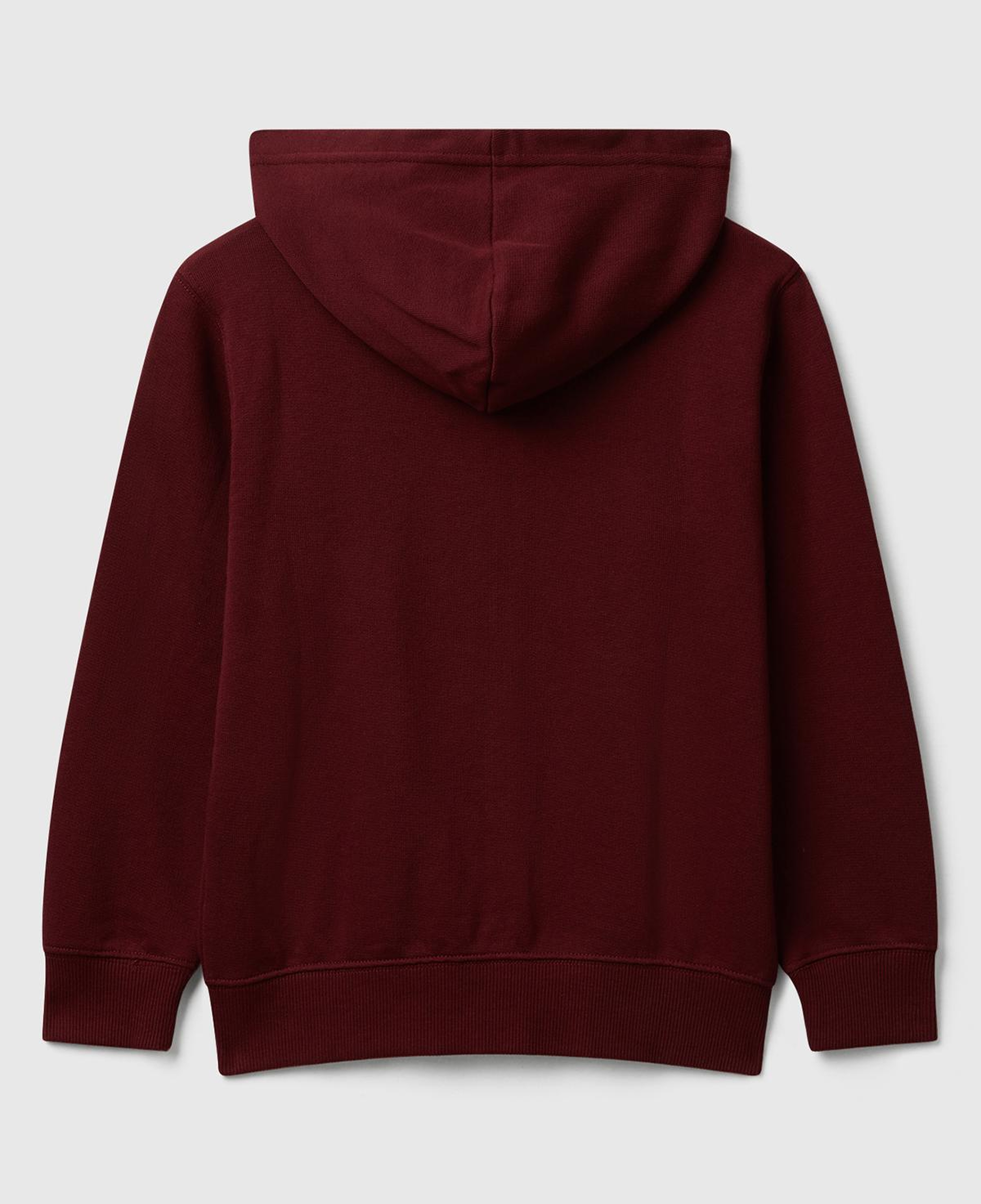 Erkek Çocuk Bordo Önü Logo Detaylı Fermuarlı Kapüşonlu Sweatshirt