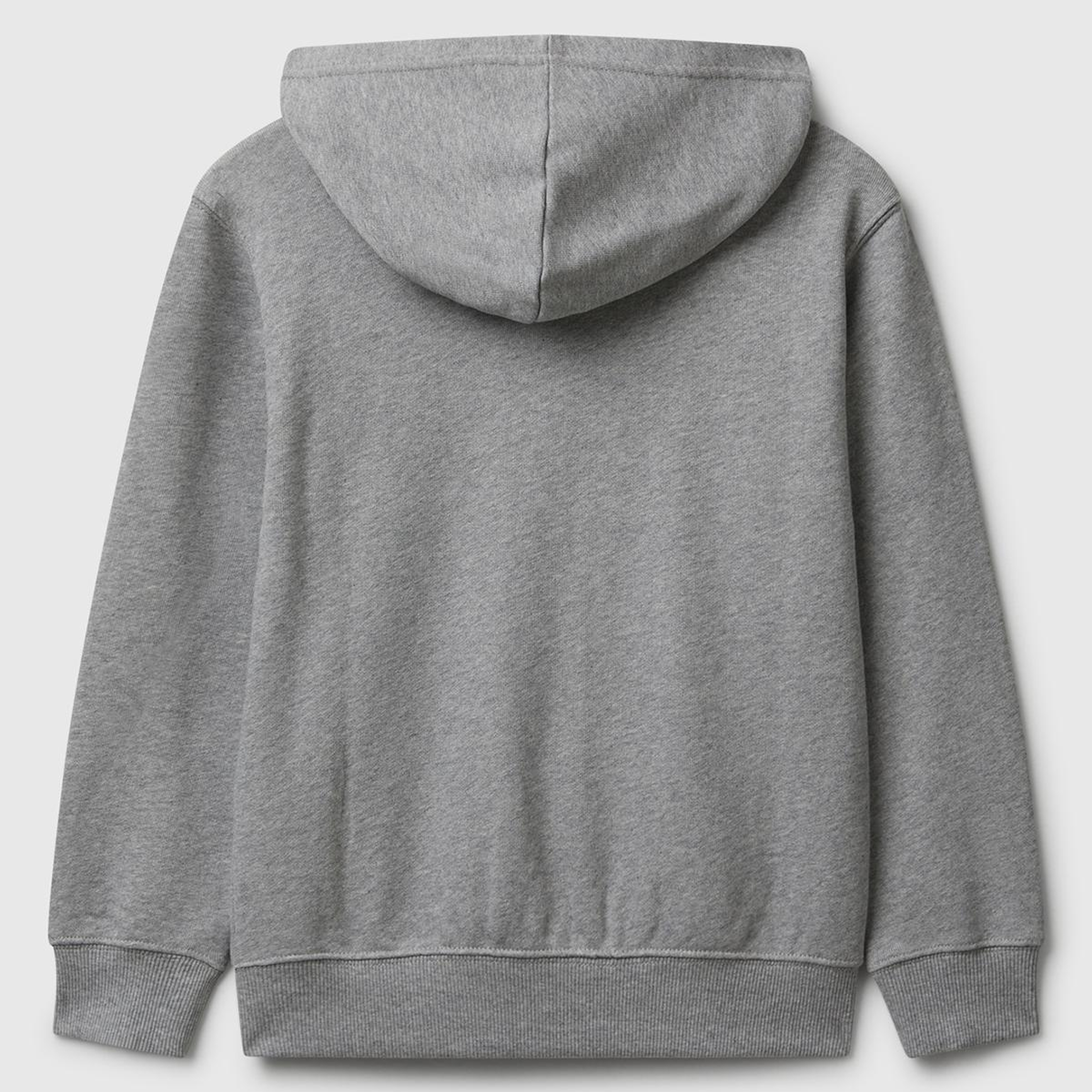 Erkek Çocuk Gri Melanj Önü Logo Detaylı Fermuarlı Kapüşonlu Sweatshirt