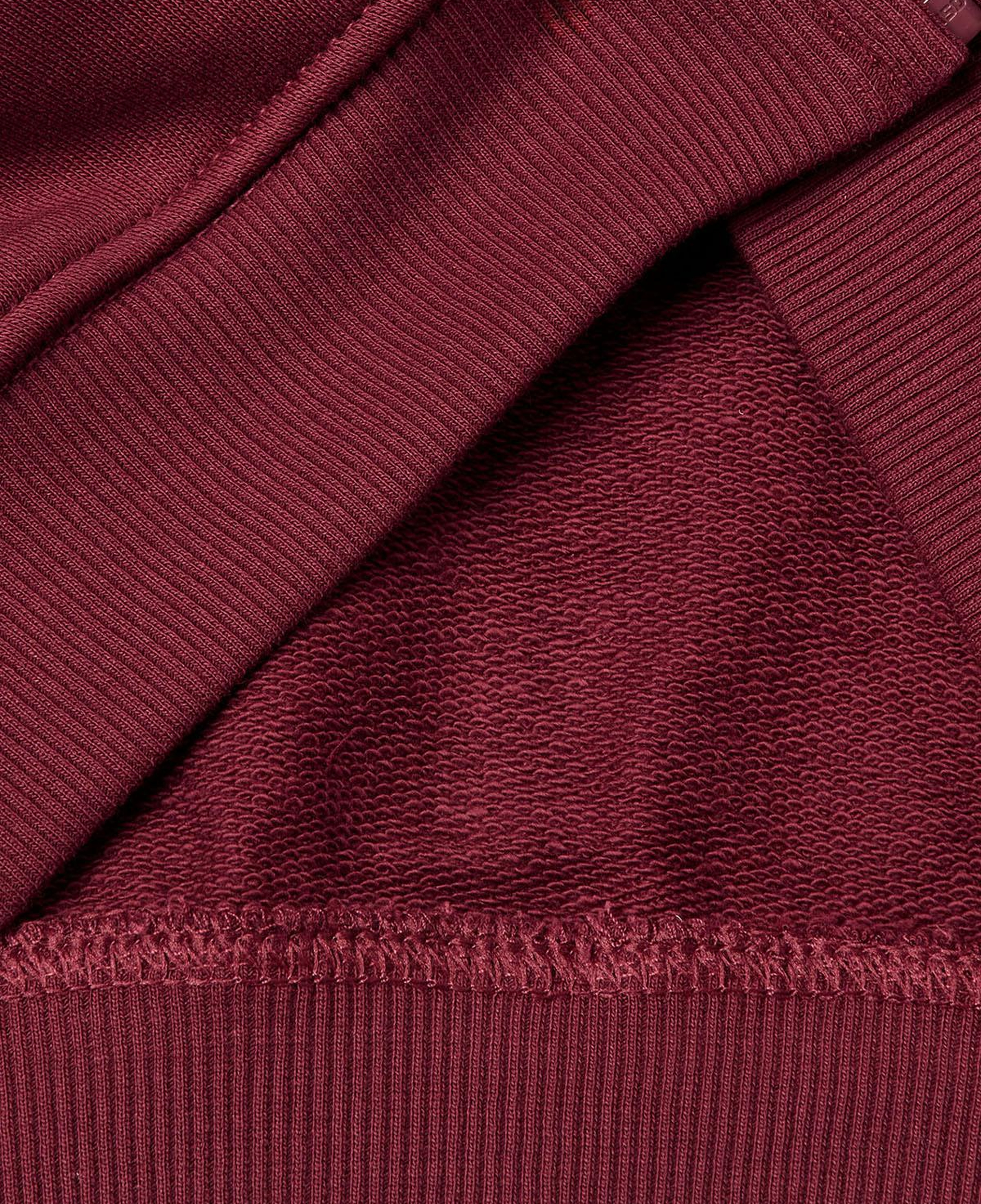 Erkek Çocuk Bordo Baskılı Önü Fermuarlı Kapüşonlu Oversize Sweatshirt