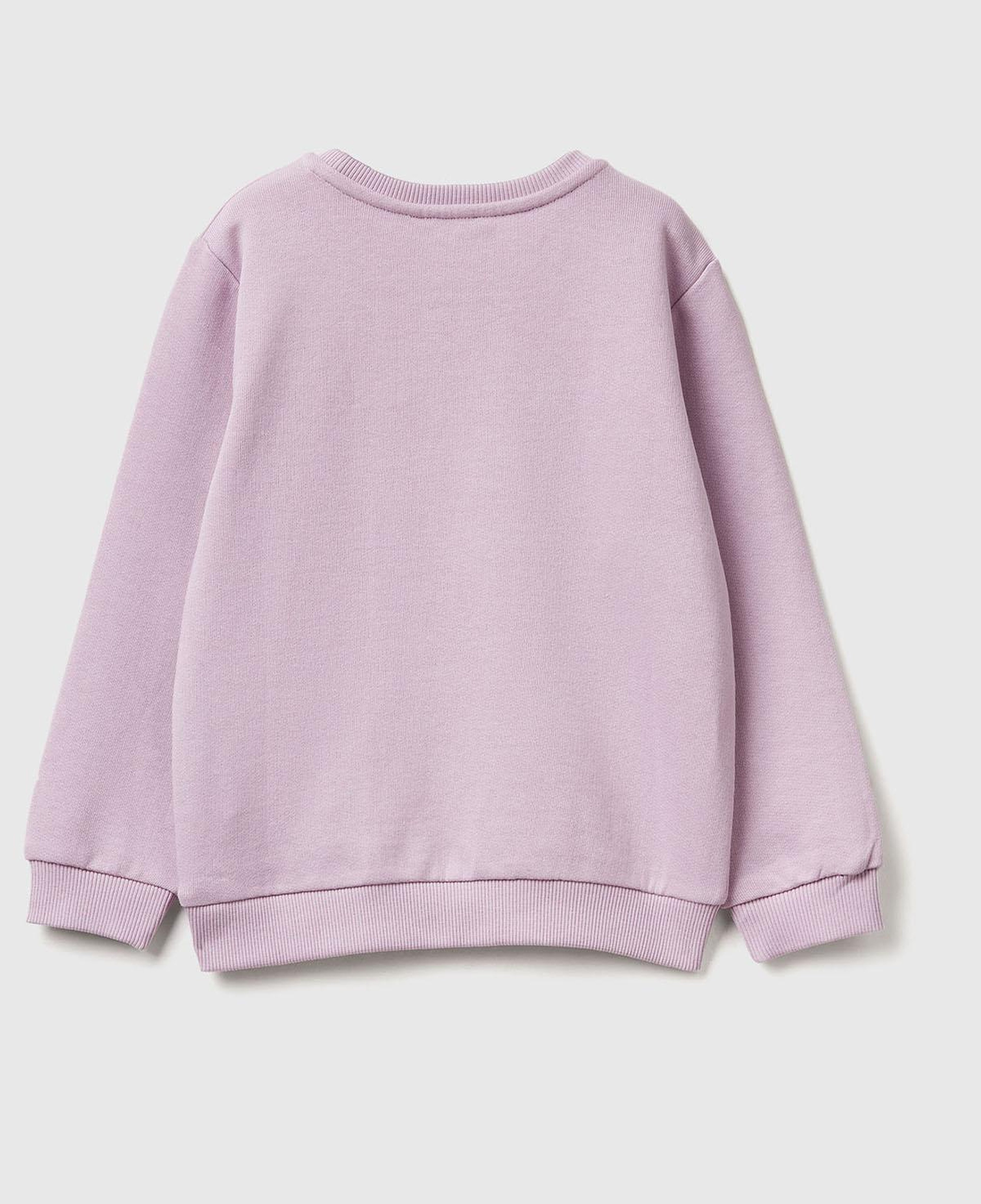 Kız Çocuk Lila Grafik Baskılı Ribanalı Regular Fit Sweatshirt
