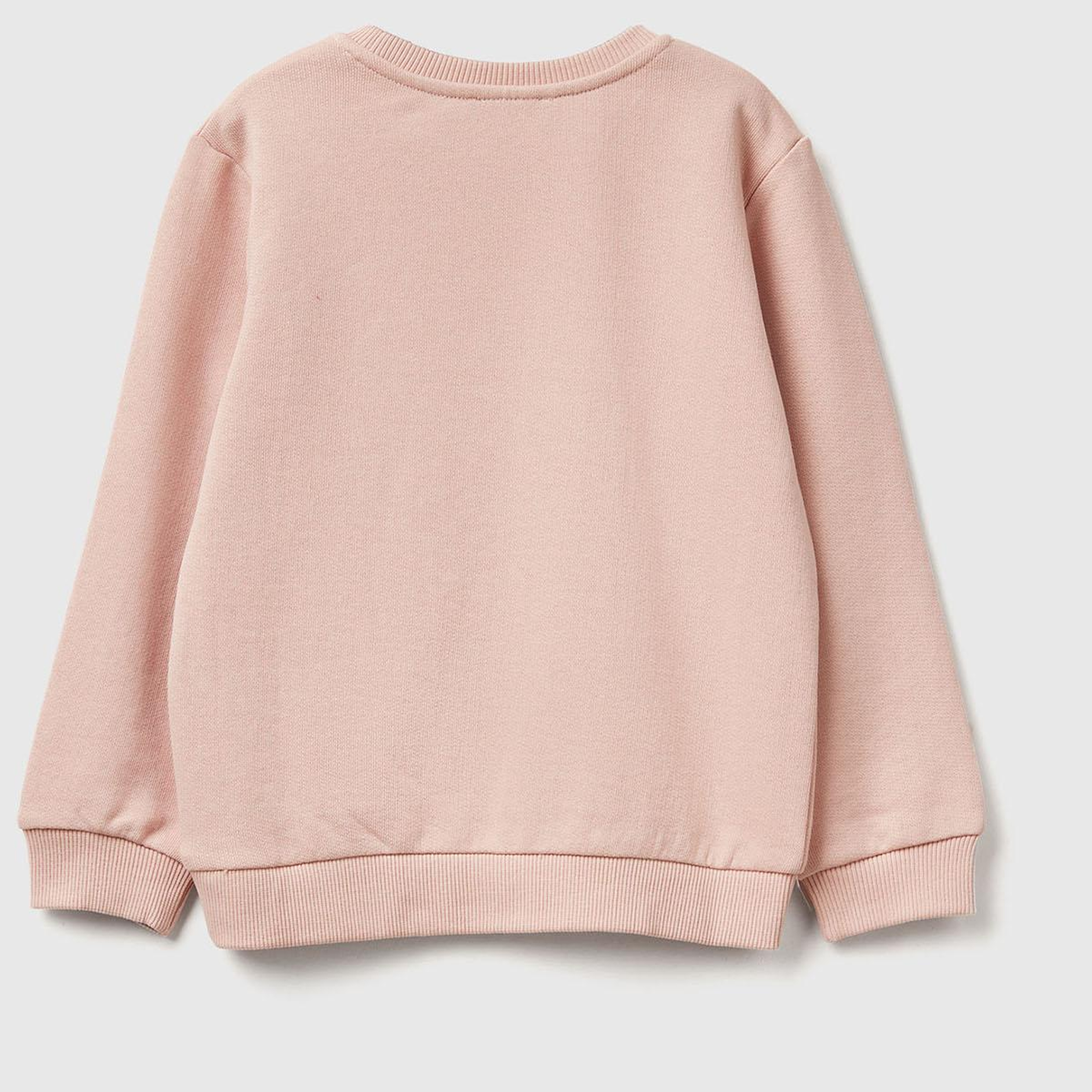 Kız Çocuk Toz Pembe Grafik Baskılı Ribanalı Regular Fit Sweatshirt