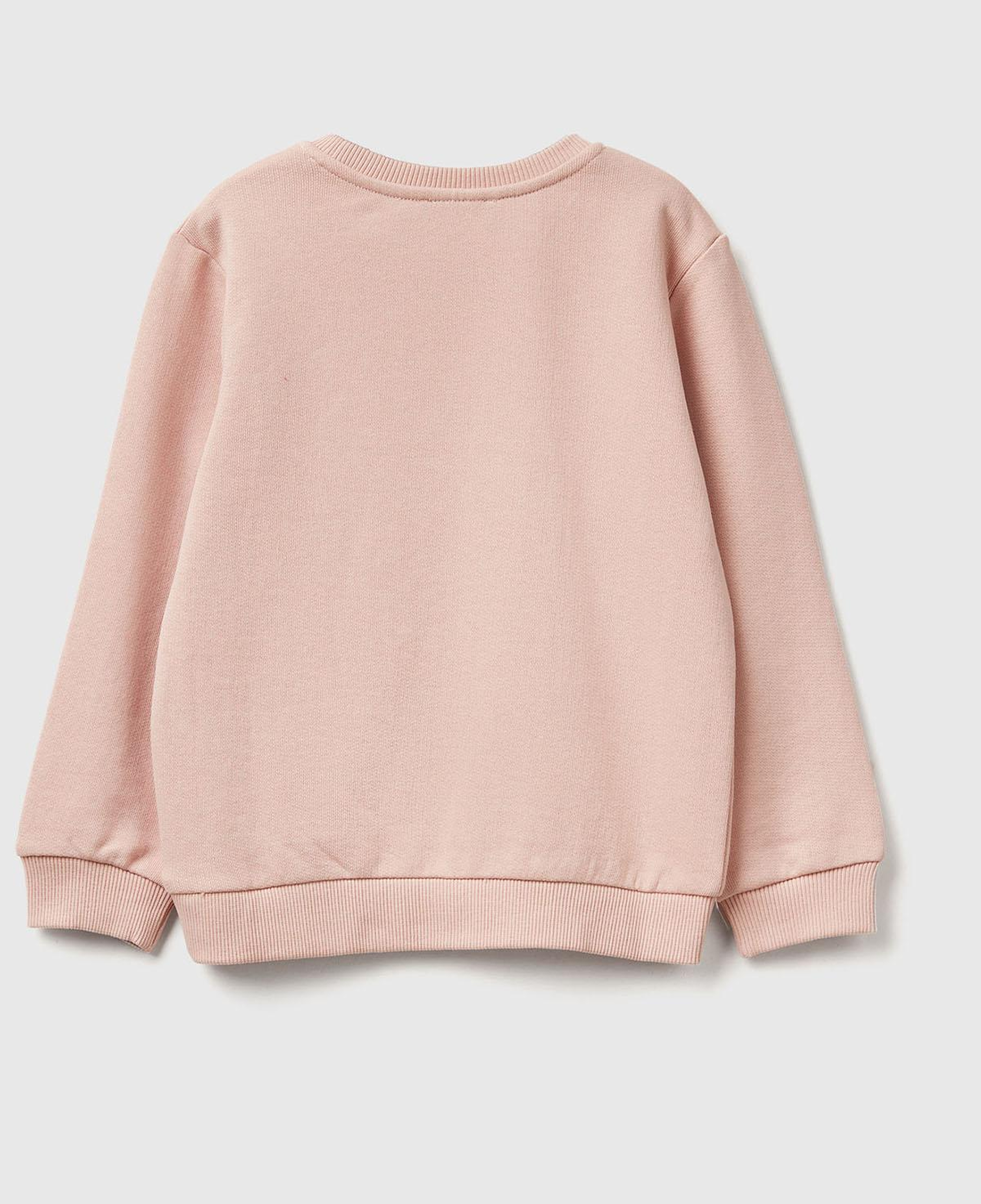 Kız Çocuk Toz Pembe Grafik Baskılı Ribanalı Regular Fit Sweatshirt