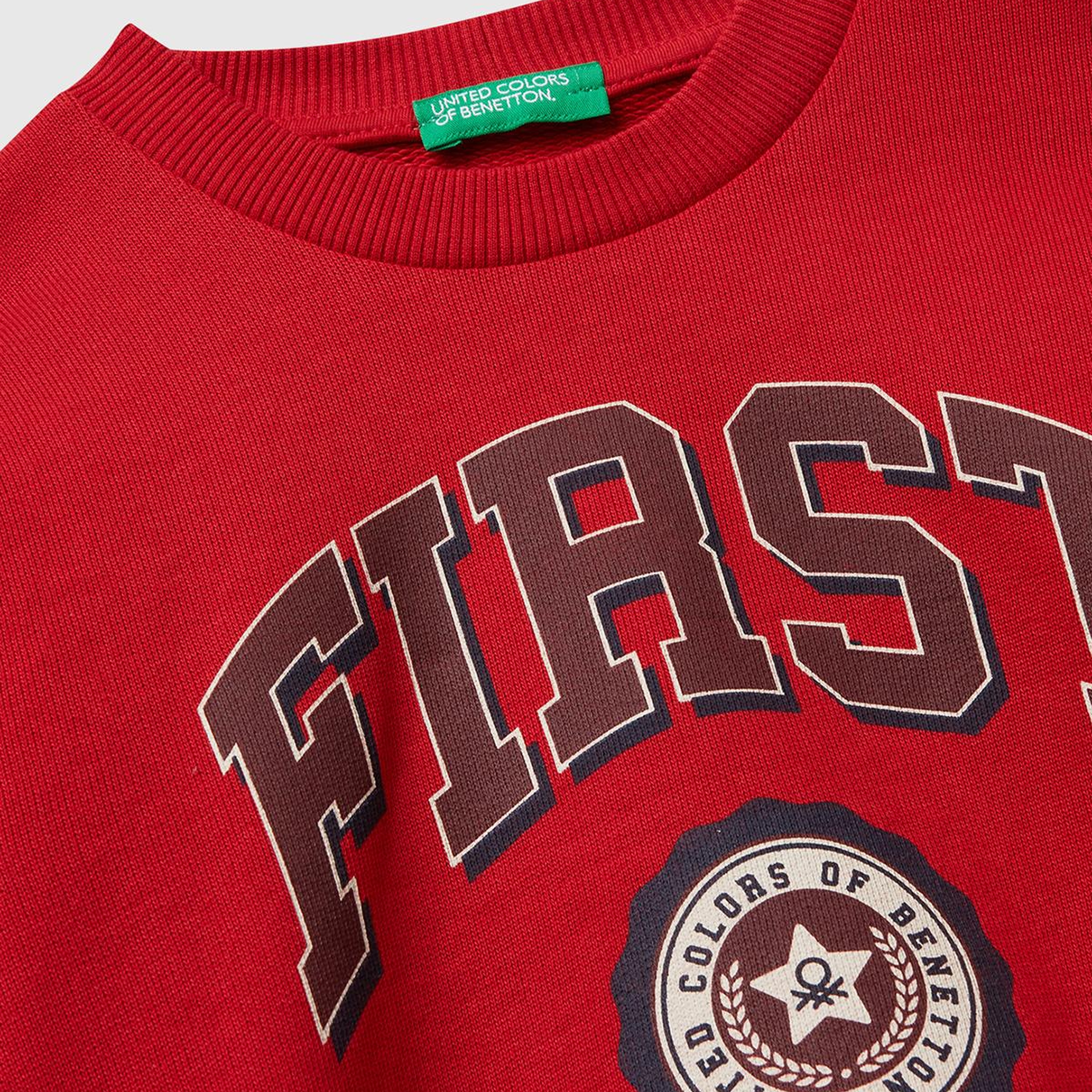 Erkek Çocuk Kırmızı Çok Renkli Baskılı Relaxed Fit Sweatshirt