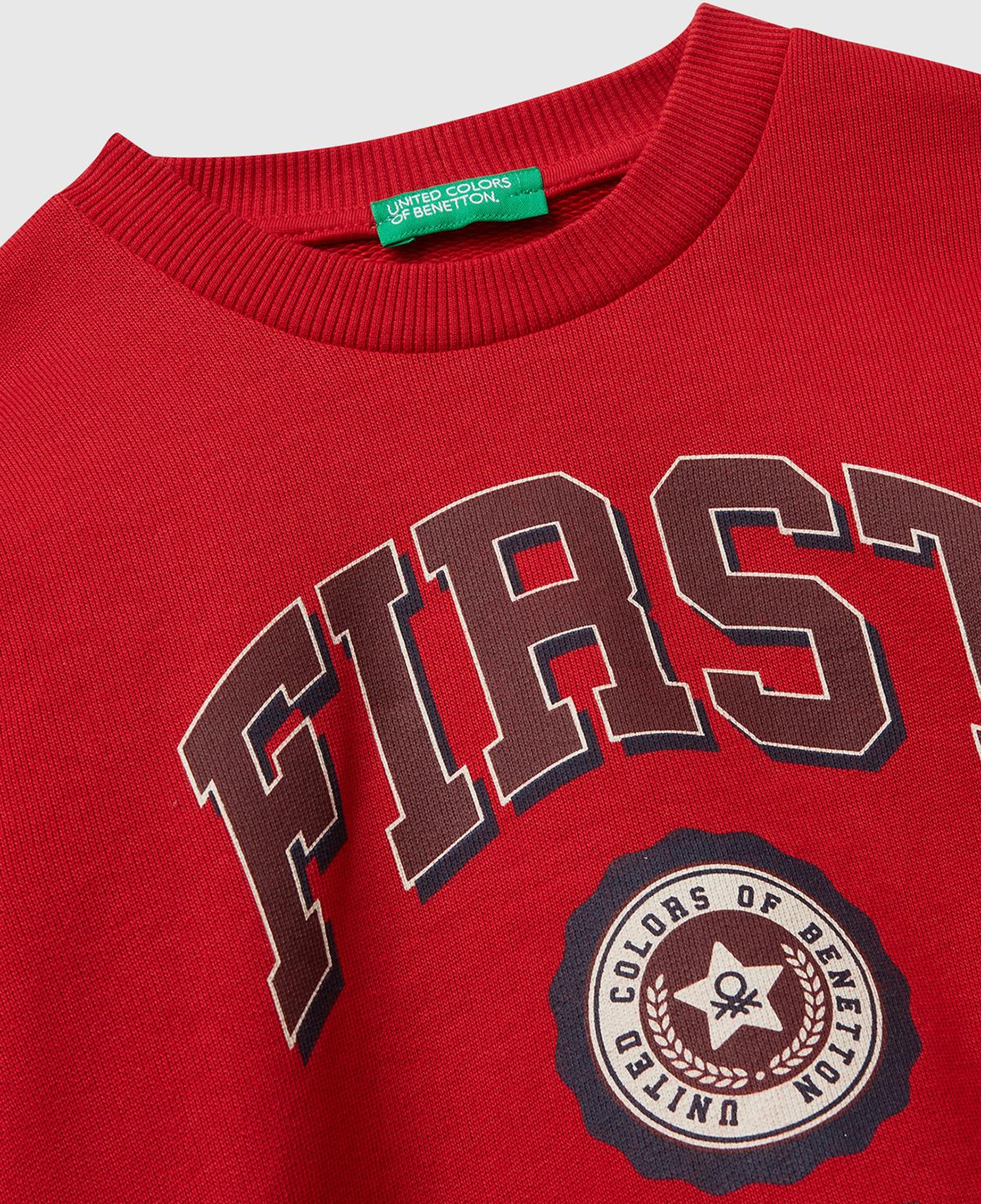 Erkek Çocuk Kırmızı Çok Renkli Baskılı Relaxed Fit Sweatshirt