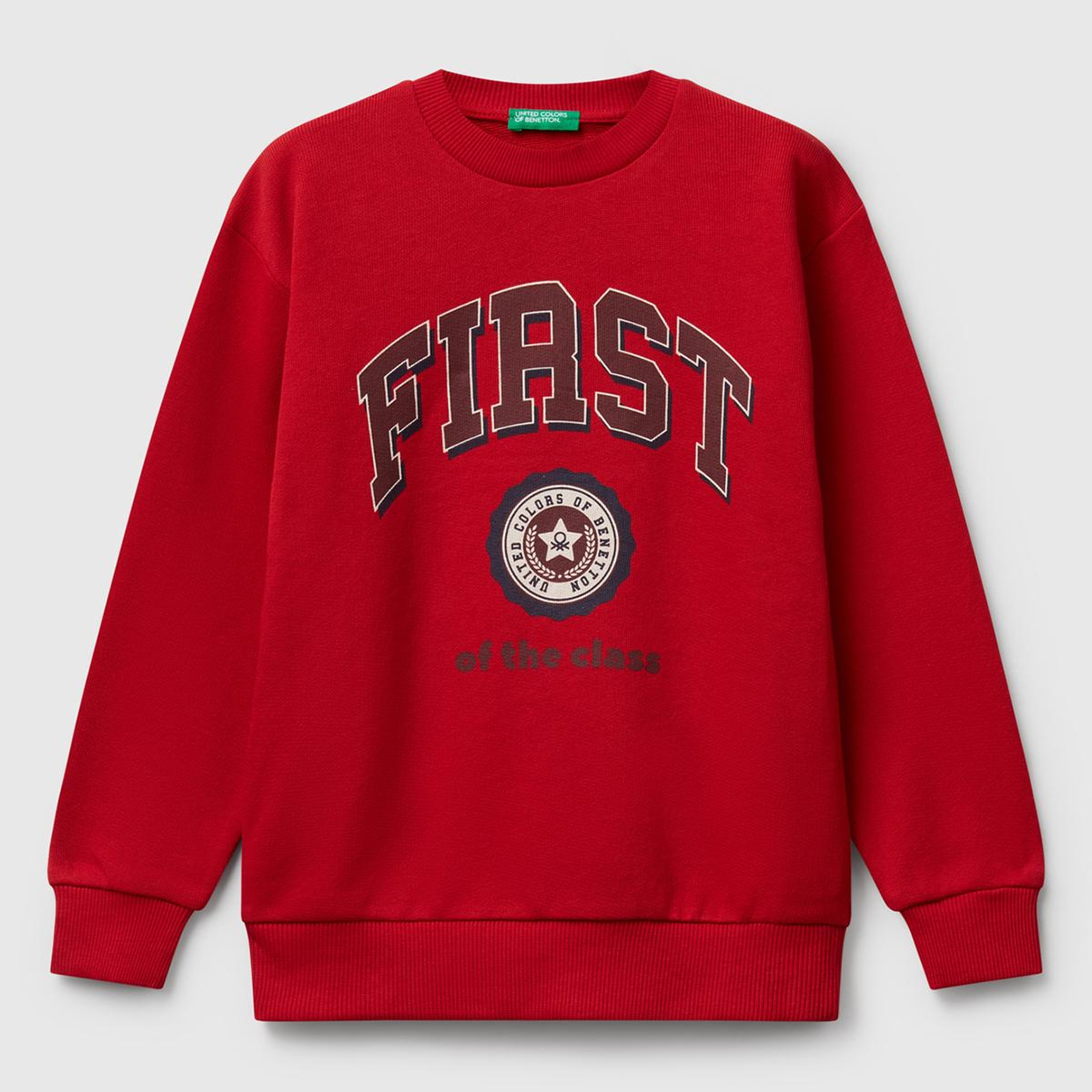 Erkek Çocuk Kırmızı Çok Renkli Baskılı Relaxed Fit Sweatshirt