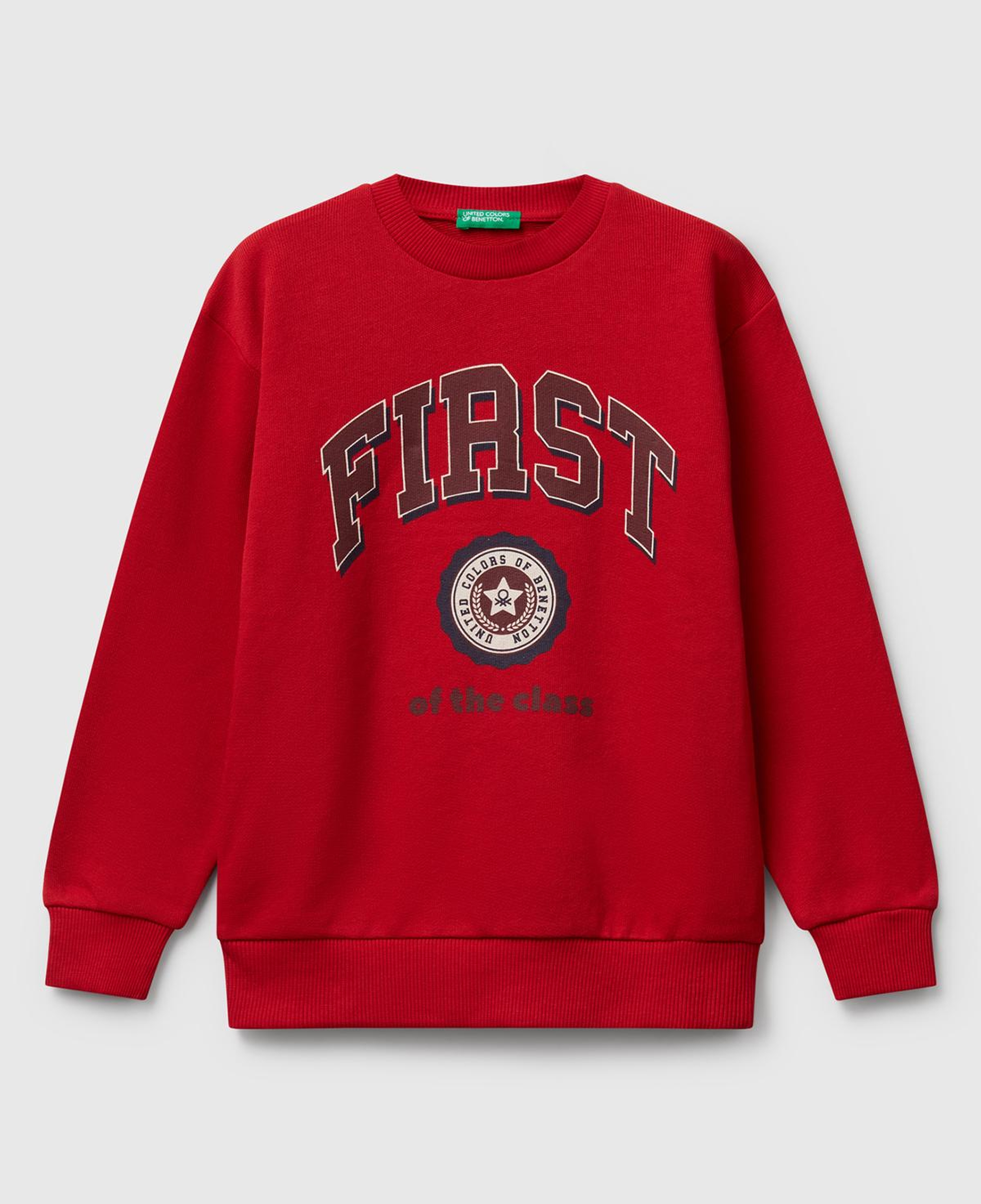 Erkek Çocuk Kırmızı Çok Renkli Baskılı Relaxed Fit Sweatshirt