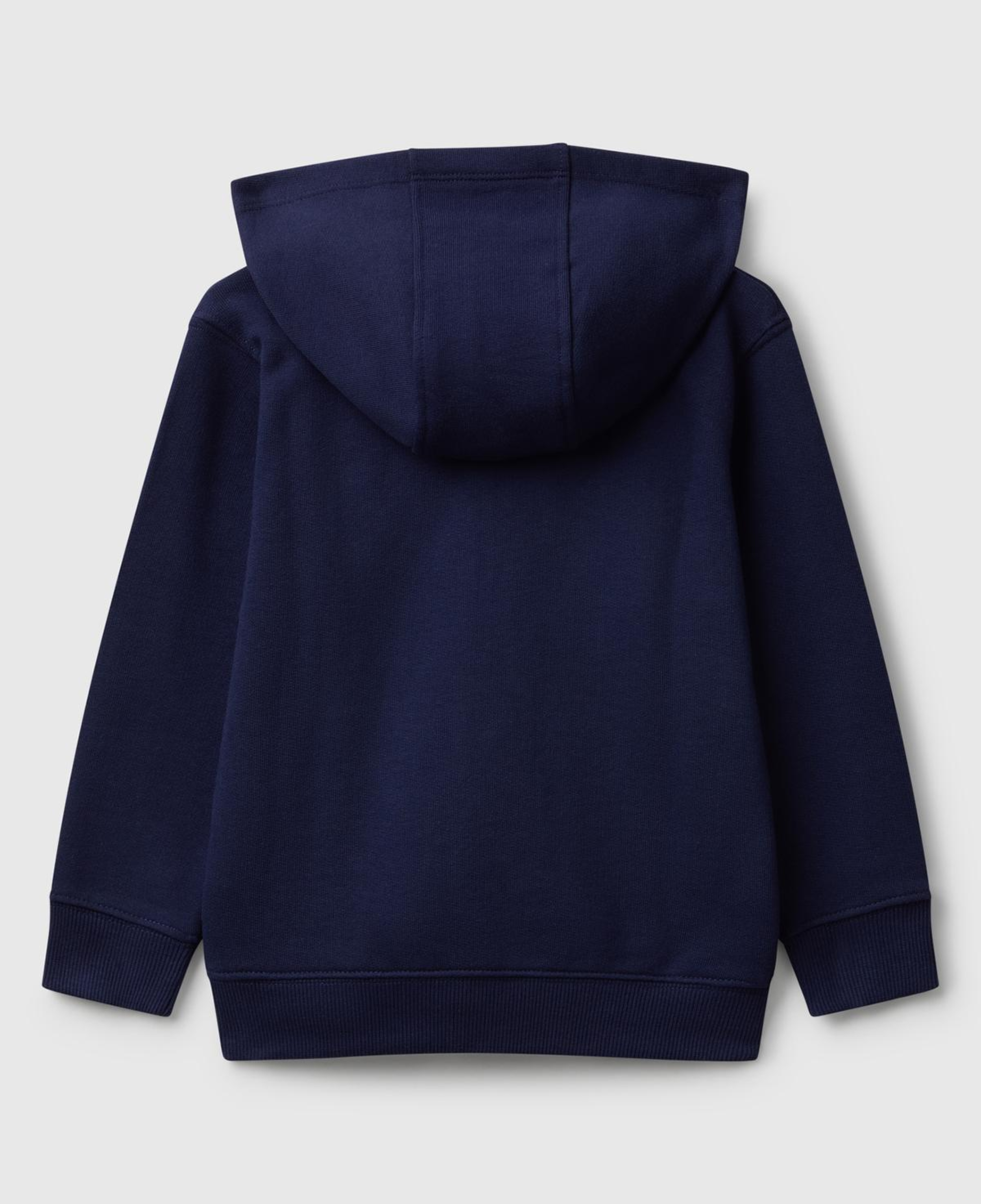 Erkek Çocuk Lacivert Önü Logo Baskılı Fermuarlı Kapüşonlu Sweatshirt