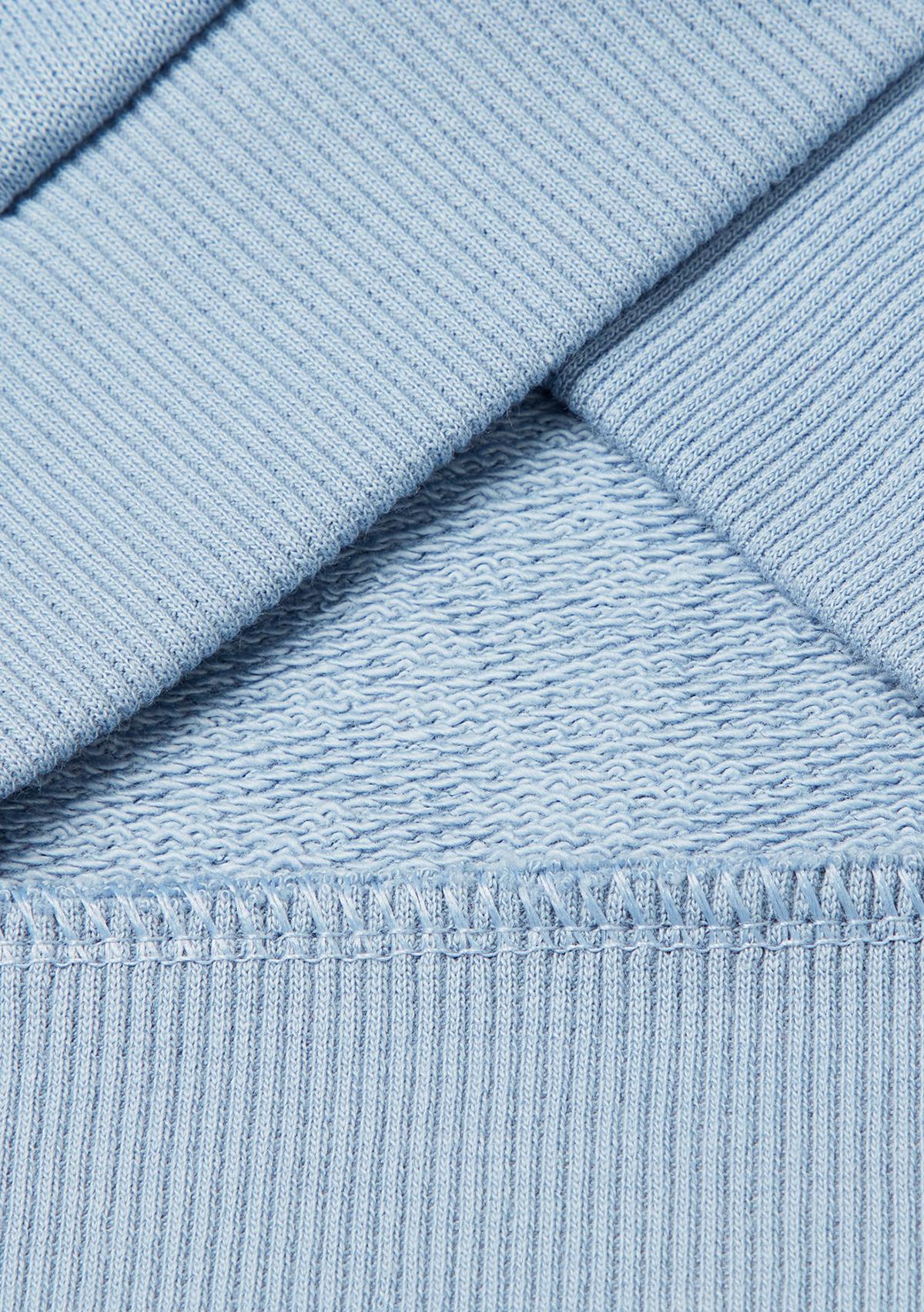 Erkek Çocuk Mavi Logo Detaylı Önü Fermuarlı Ribana Detaylı Sweatshirt