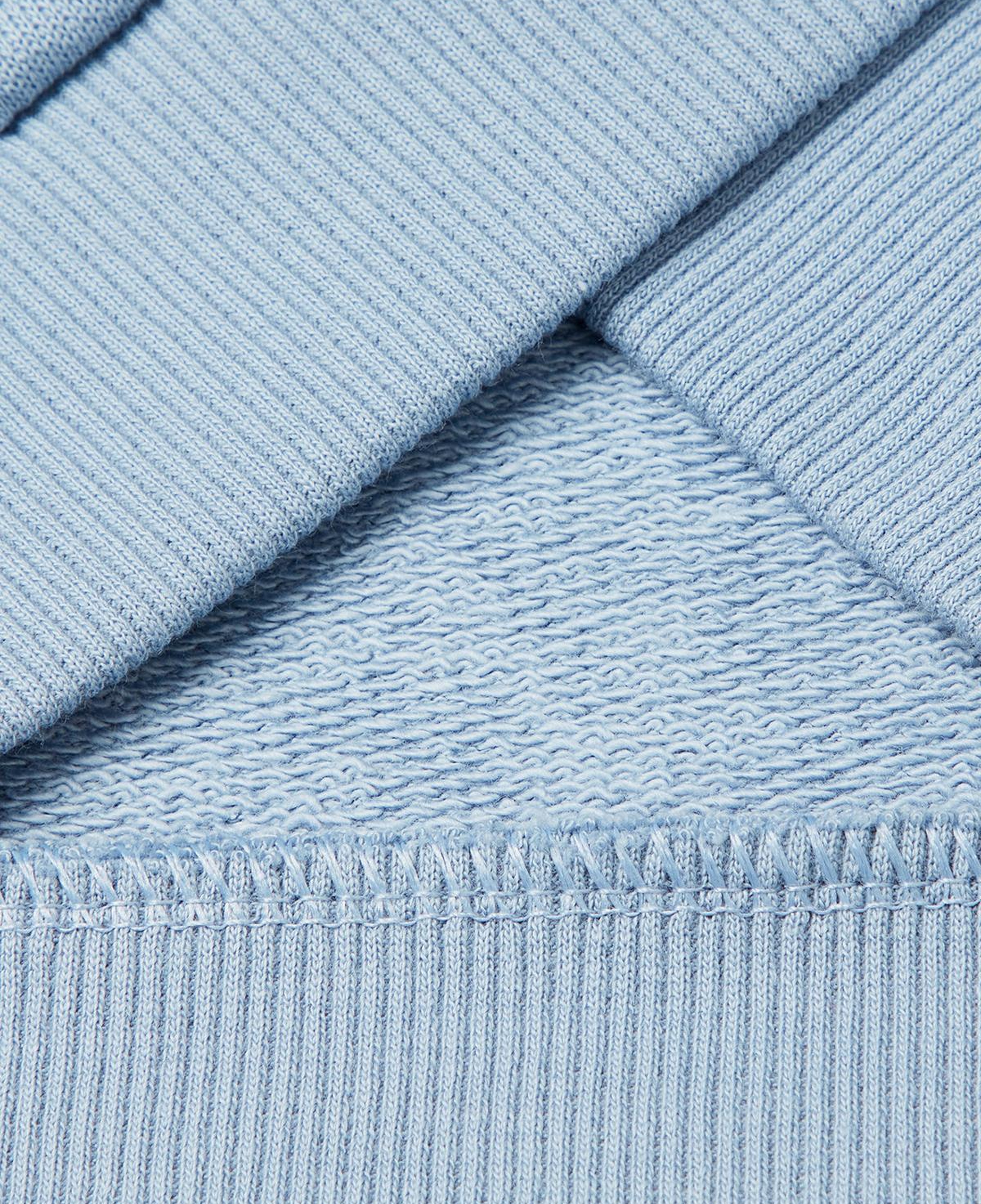 Erkek Çocuk Mavi Logo Detaylı Önü Fermuarlı Ribana Detaylı Sweatshirt