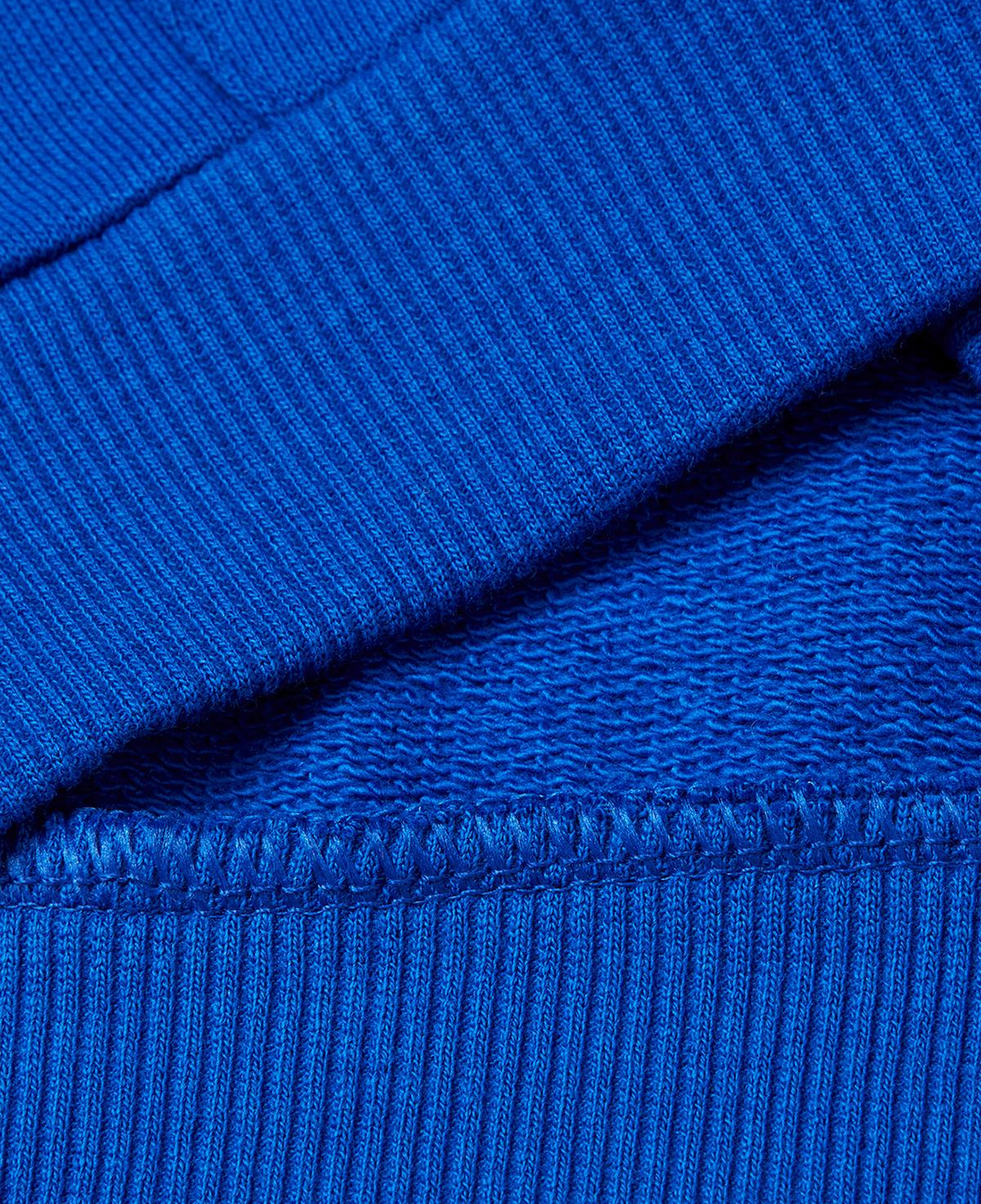 Erkek Çocuk Saks Mavisi Logo Detaylı Önü Fermuarlı Ribana Detaylı Sweatshirt
