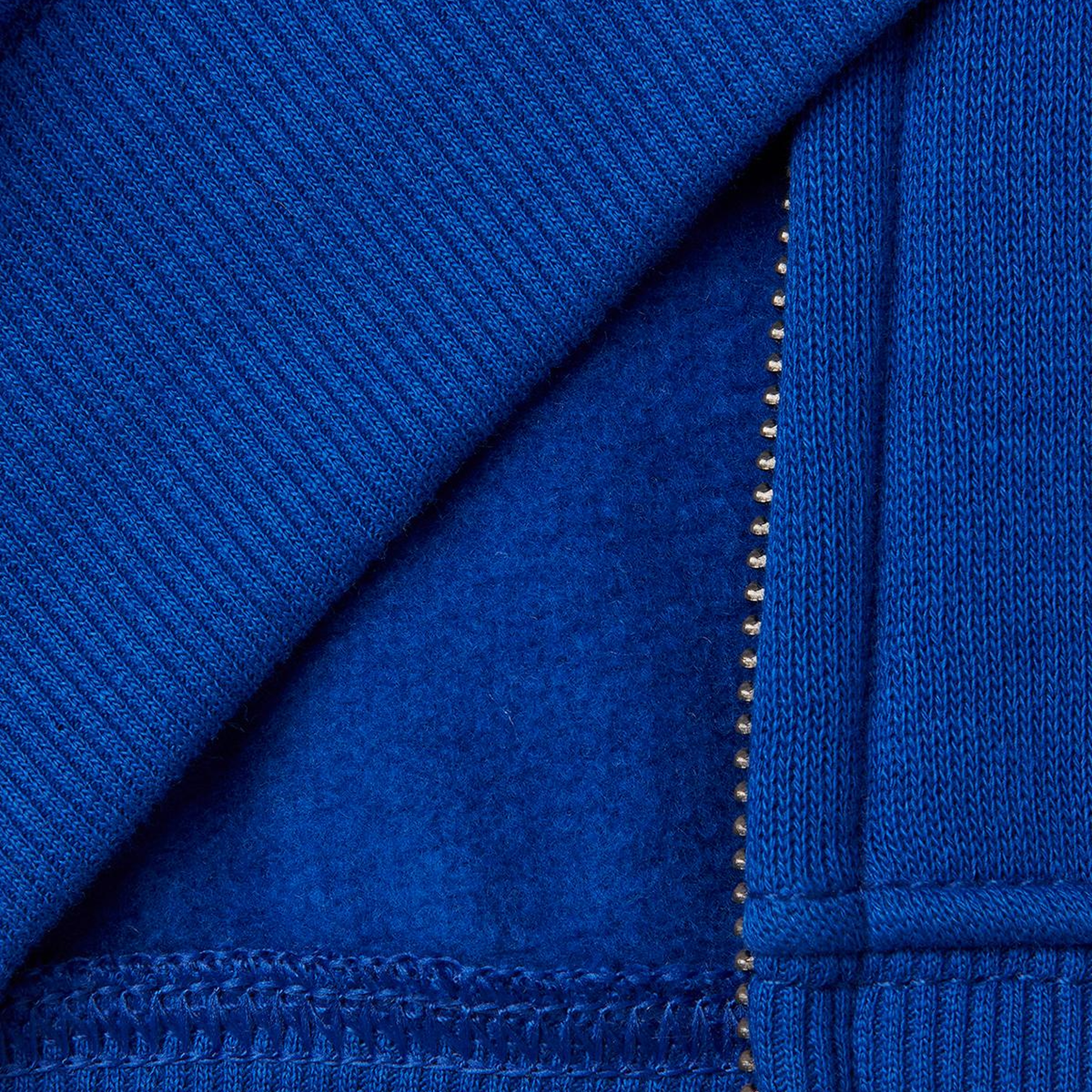 Erkek Çocuk Saks Mavisi Baskılı Cepli Fermuarlı Kapüşonlu Sweatshirt