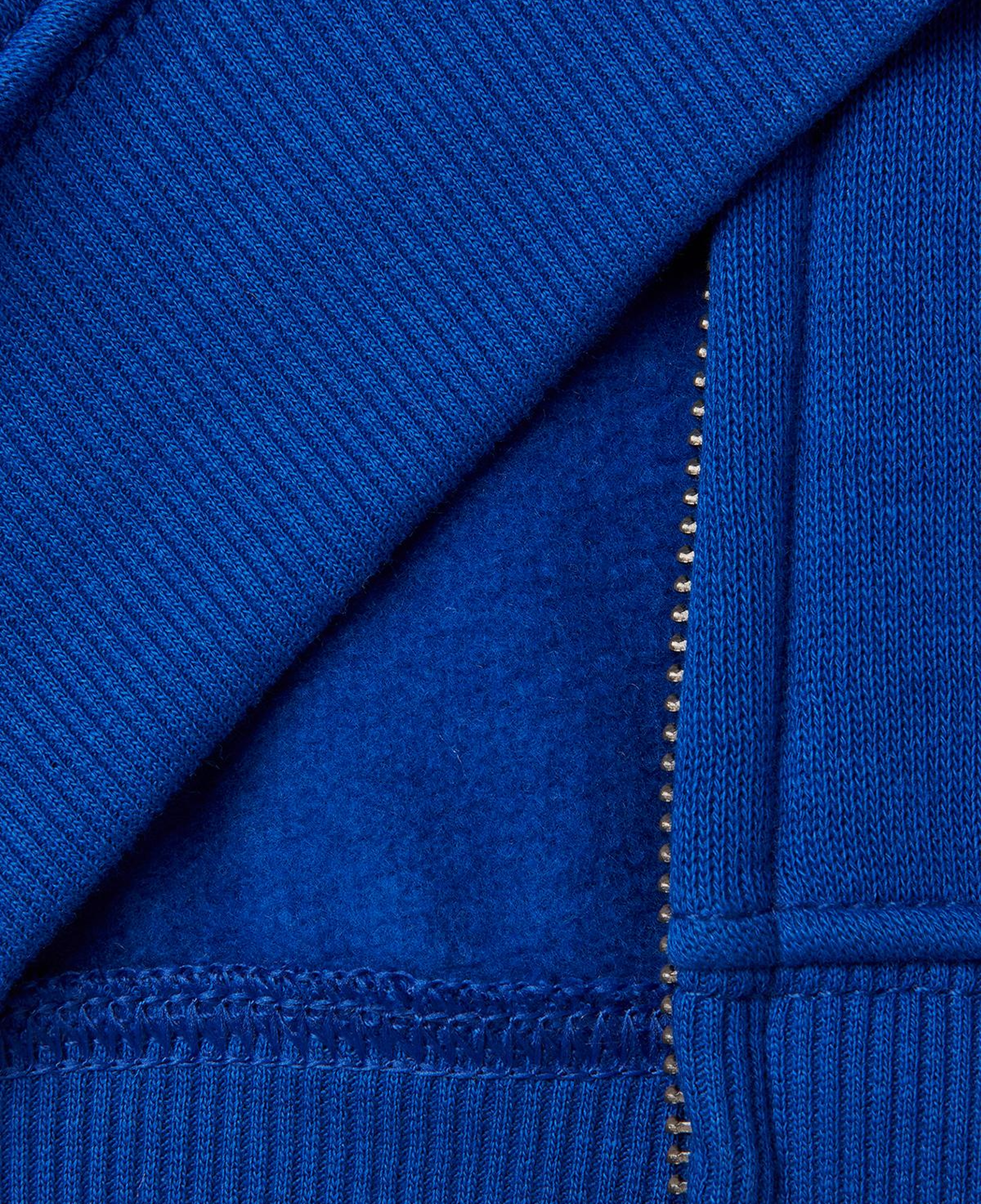 Erkek Çocuk Saks Mavisi Baskılı Cepli Fermuarlı Kapüşonlu Sweatshirt