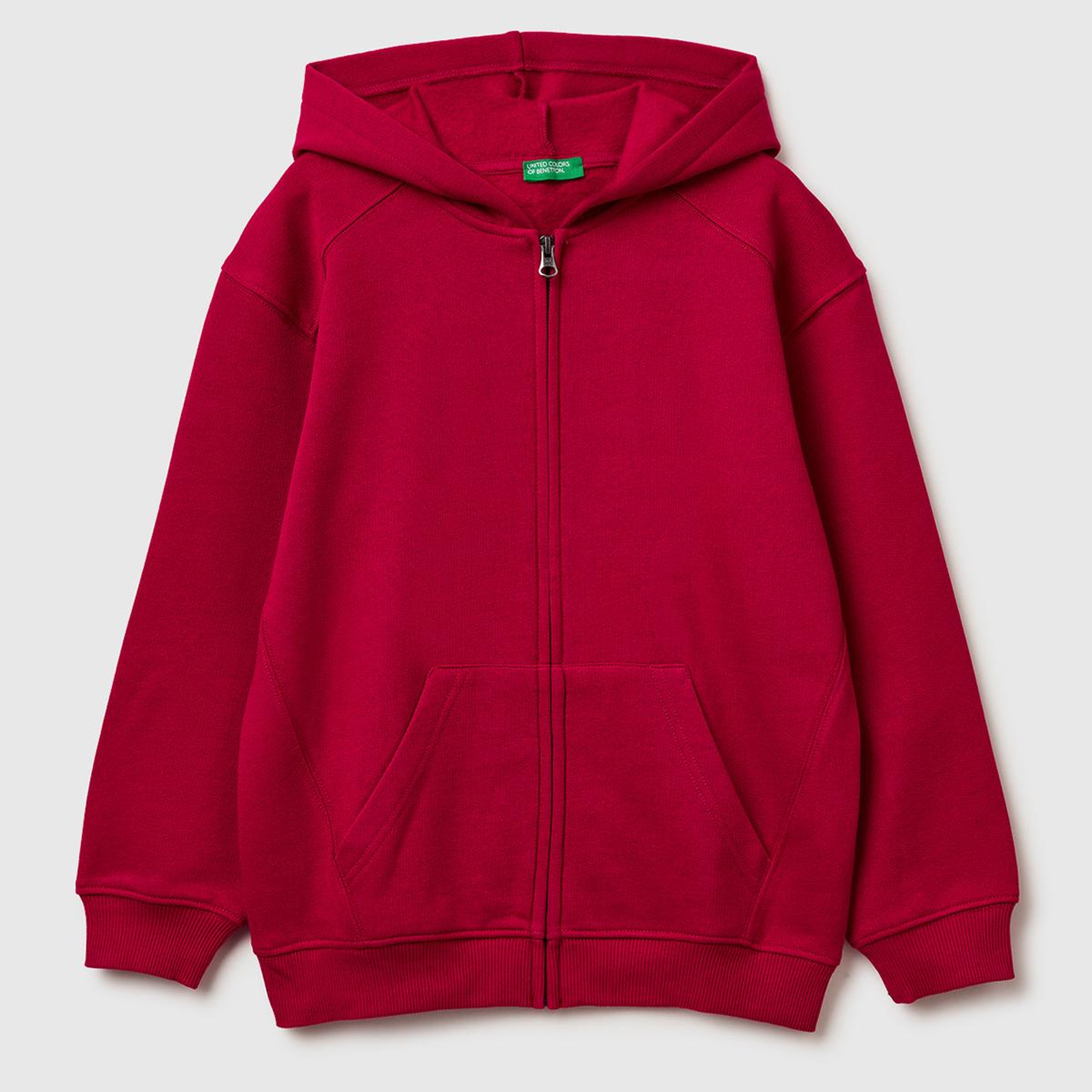 Erkek Çocuk Gri-Yeşil Baskılı Cepli Fermuarlı Kapüşonlu Sweatshirt