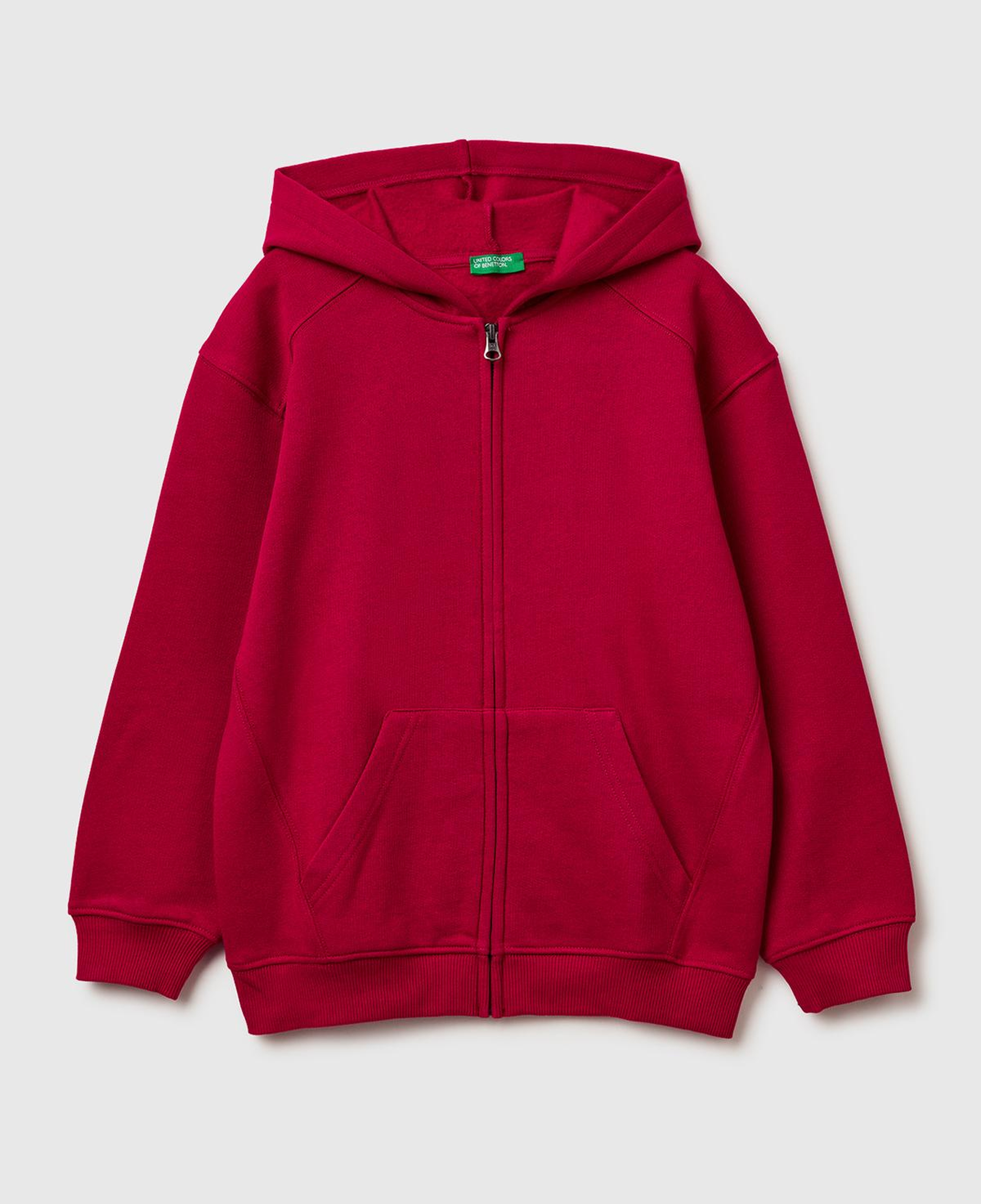 Erkek Çocuk Gri-Yeşil Baskılı Cepli Fermuarlı Kapüşonlu Sweatshirt