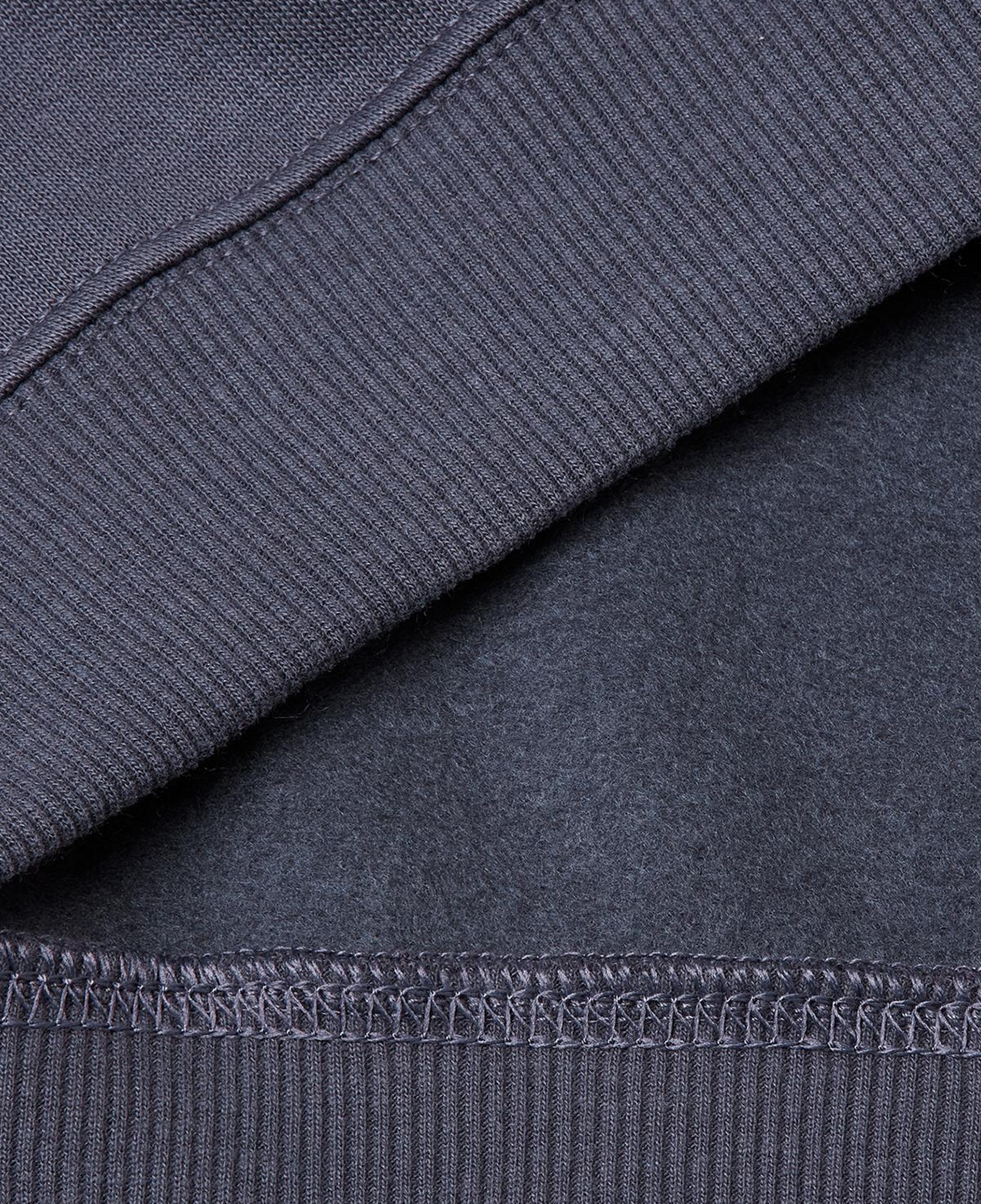 Erkek Çocuk Koyu Gri Önü Baskılı Düşük Omuzlu Kapüşonlu Sweatshirt