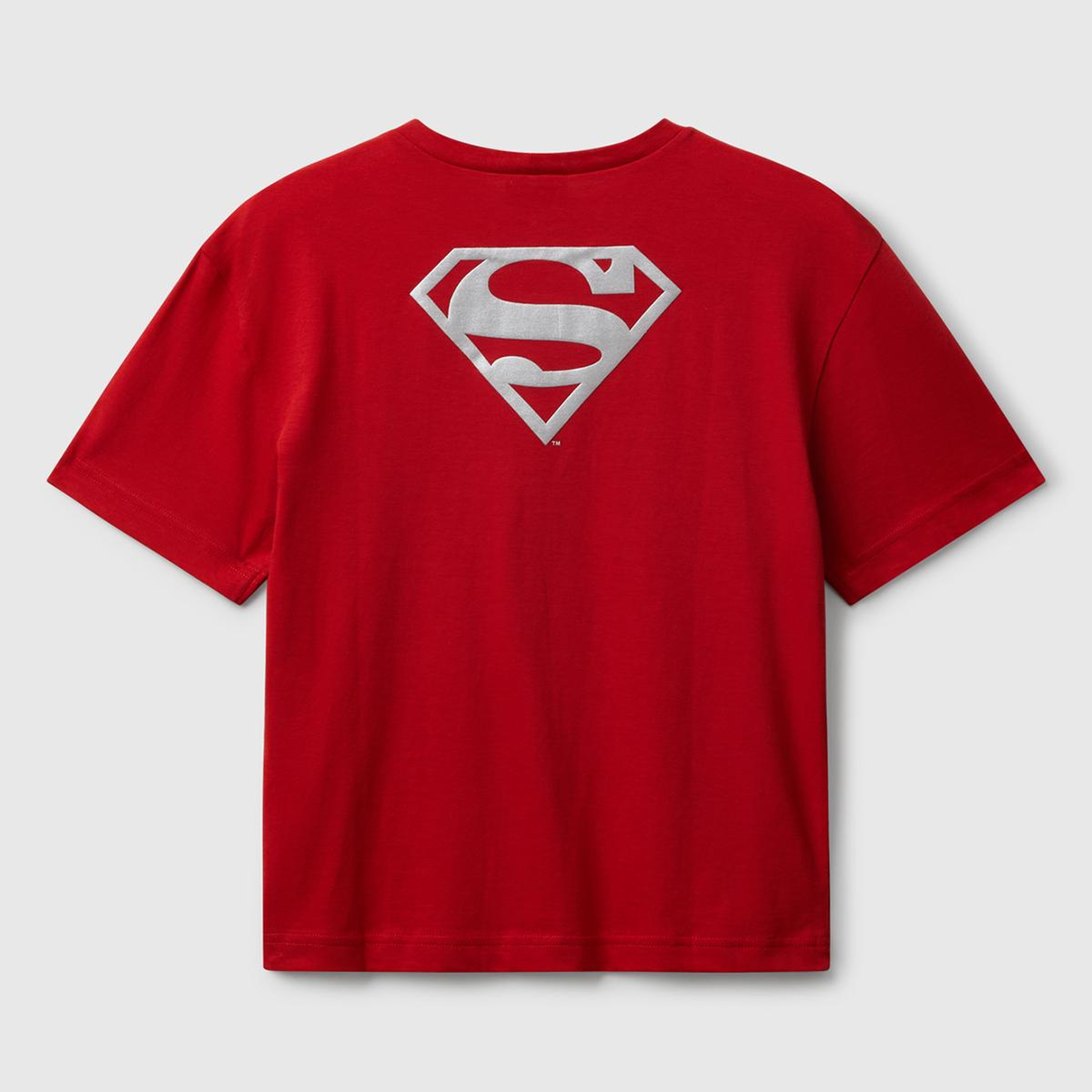 Erkek Çocuk Kırmızı Superman Baskılı Logo Etiketli T-shirt